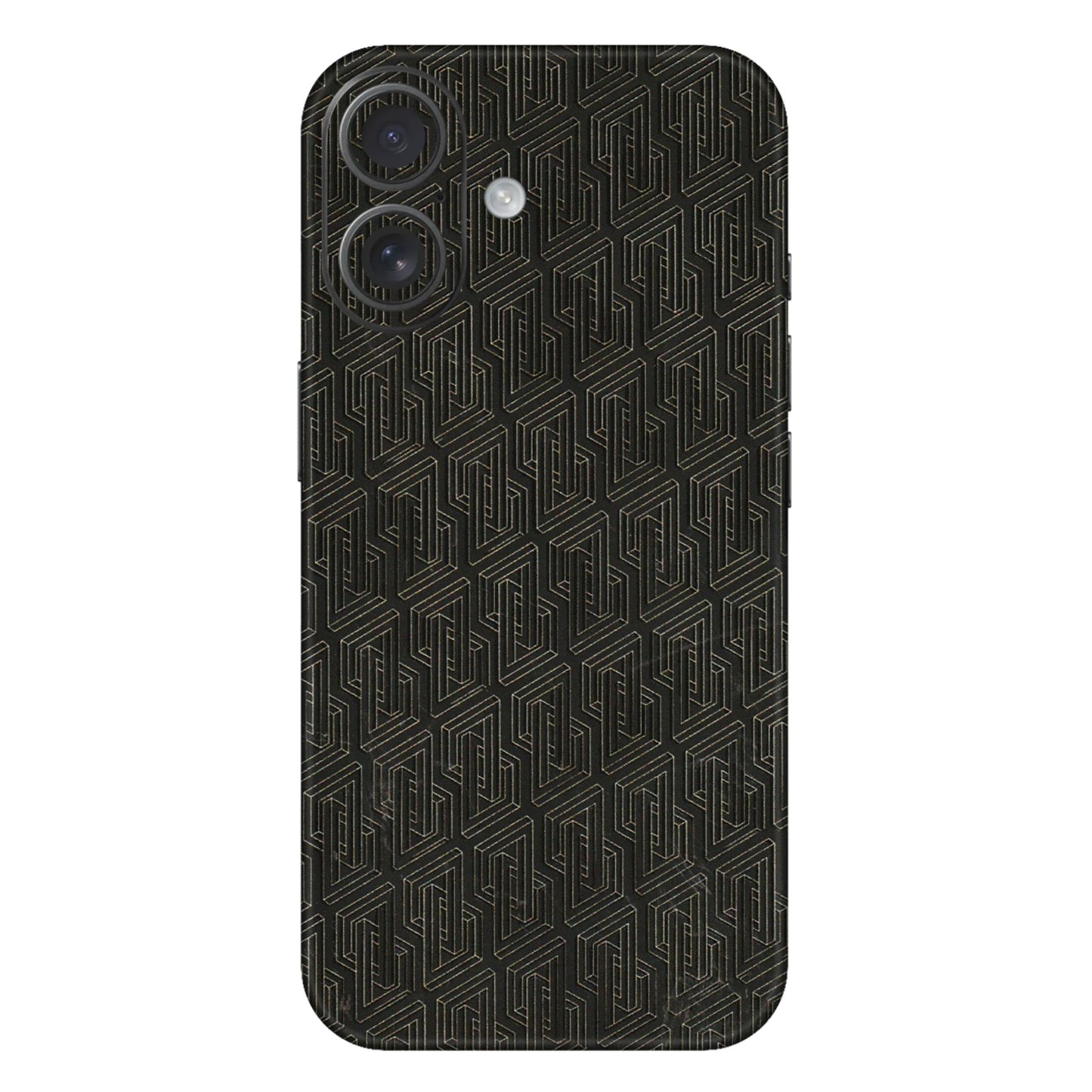 Apple iPhone Skins (All Models) - Black Abstract Pattern - 3D Embossed Finish (L-117) iPhone 16 Plus