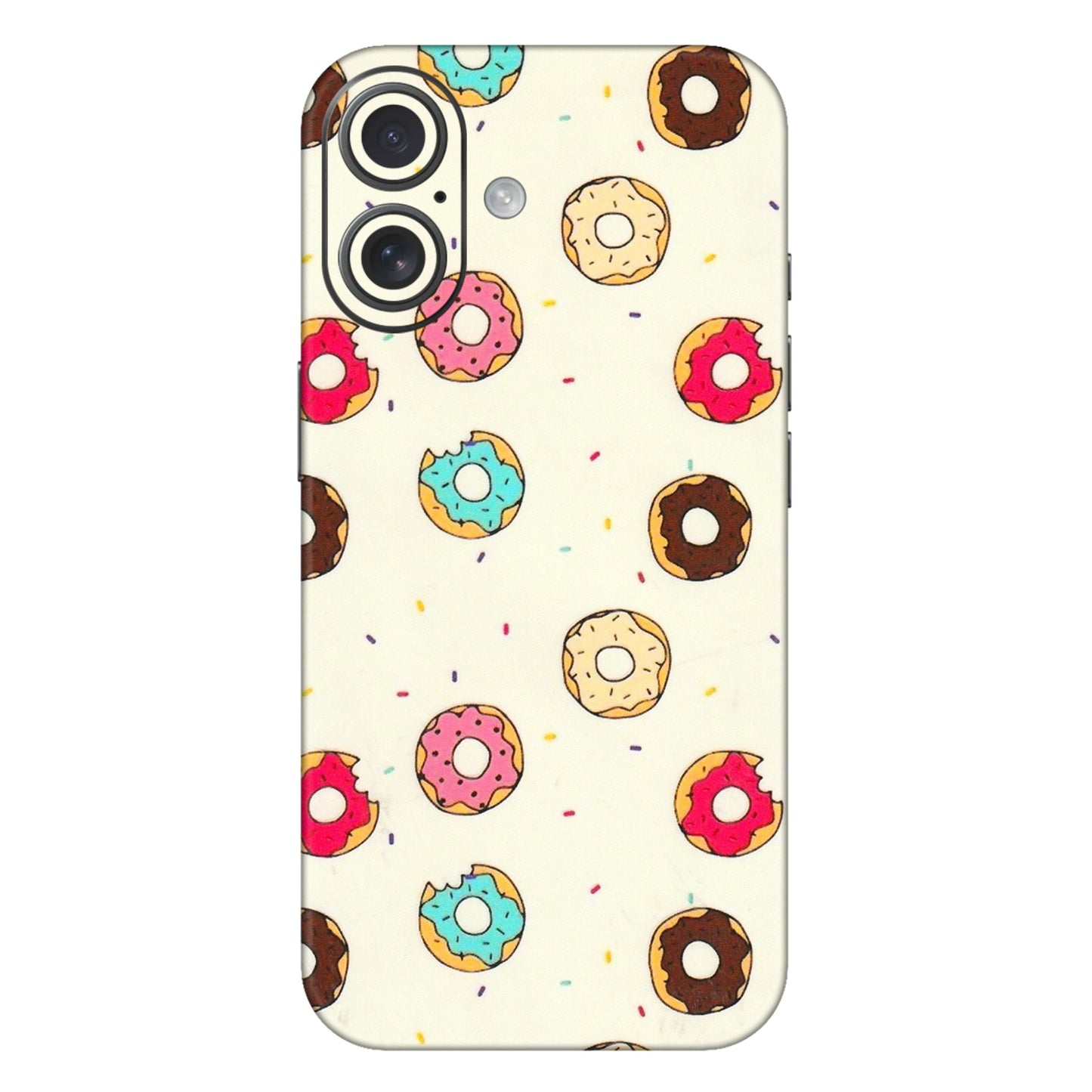 Apple iPhone Skins (All Models) - Mini Donuts Doodle Art - 3D Embossed Finish (L-122) iPhone 16 Plus