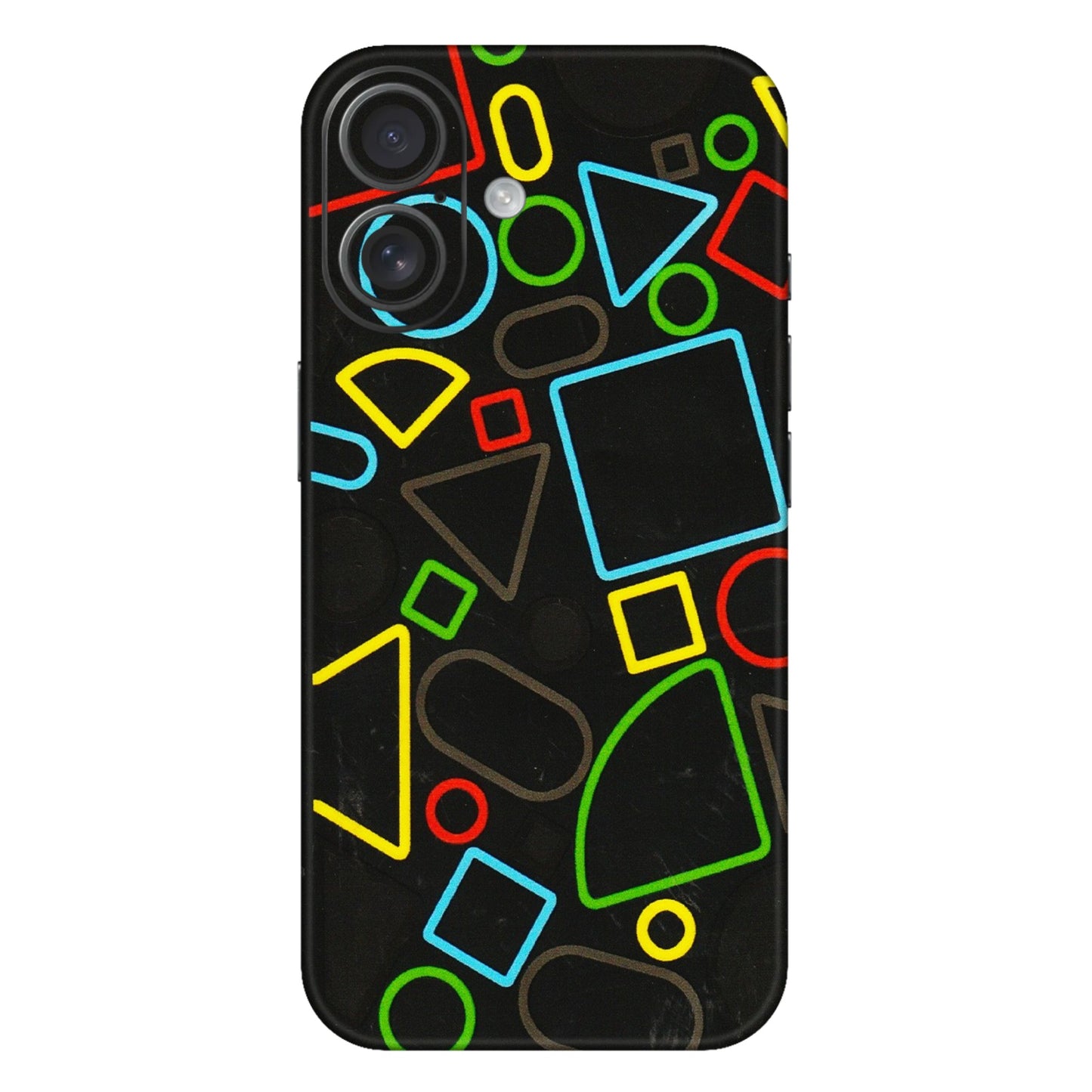 Apple iPhone Skins (All Models) - Black Shapes - 3D Embossed Finish (L-131) iPhone 16 Plus