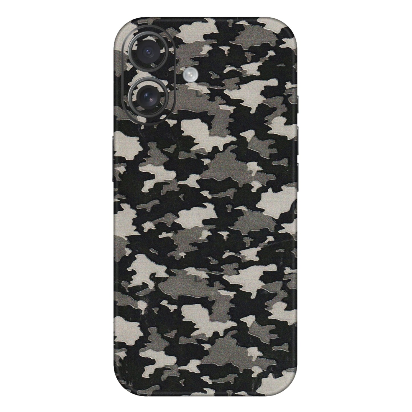 Apple iPhone Skins (All Models) - Black/Grey Camoflaunge - 3D Embossed Finish (L-142) iPhone 16 Plus