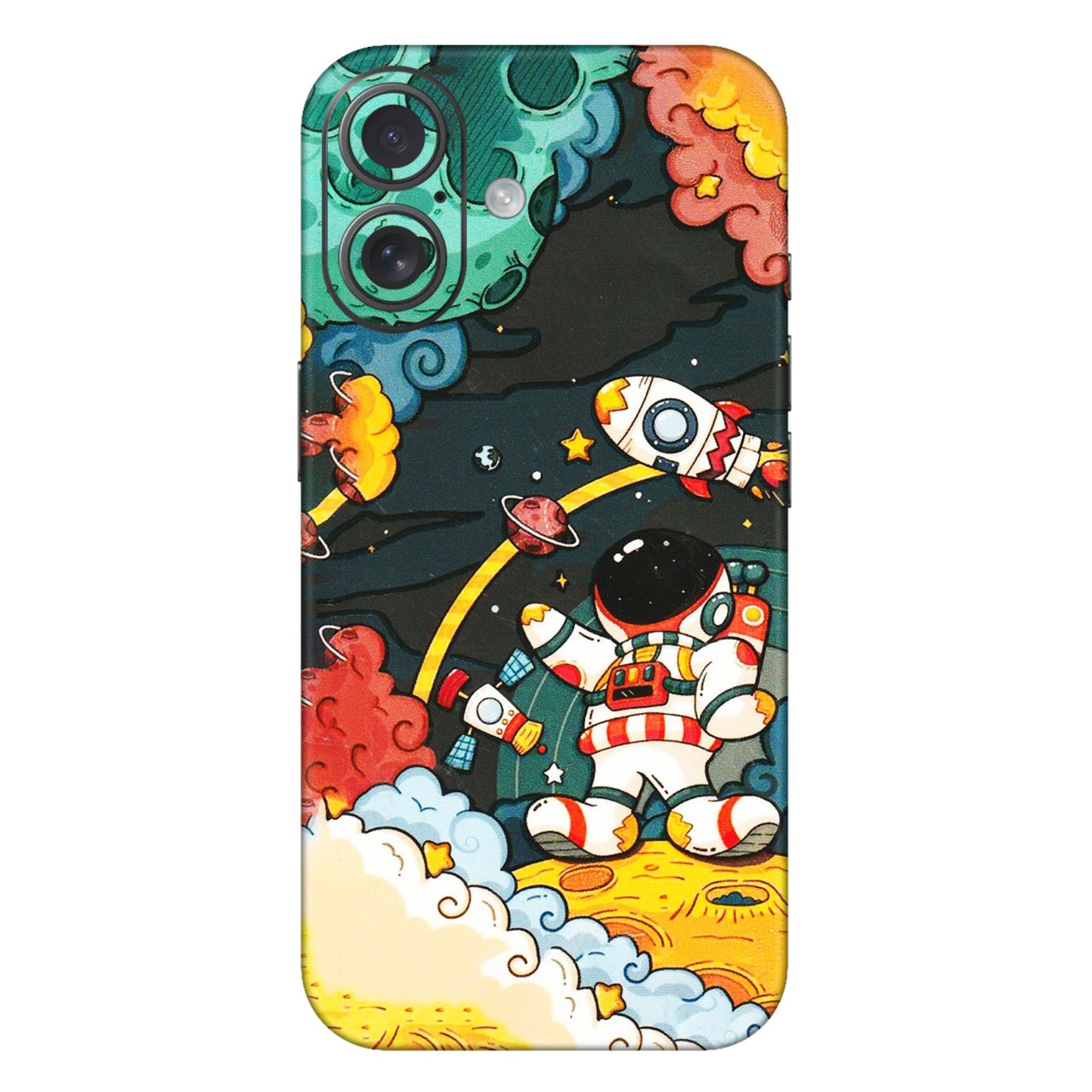 Apple iPhone Skins (All Models) - Astronauts & Spaceship - 3D Embossed Finish (L-145) iPhone 16 Plus