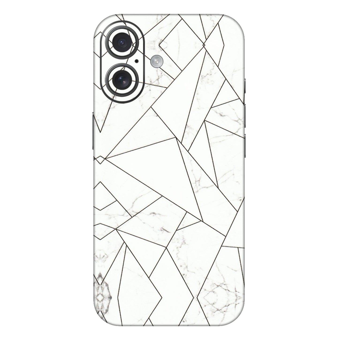 Apple iPhone Skins (All Models) - Luxury White Marble Effect - 3D Embossed Finish (L-168) iPhone 16 Plus