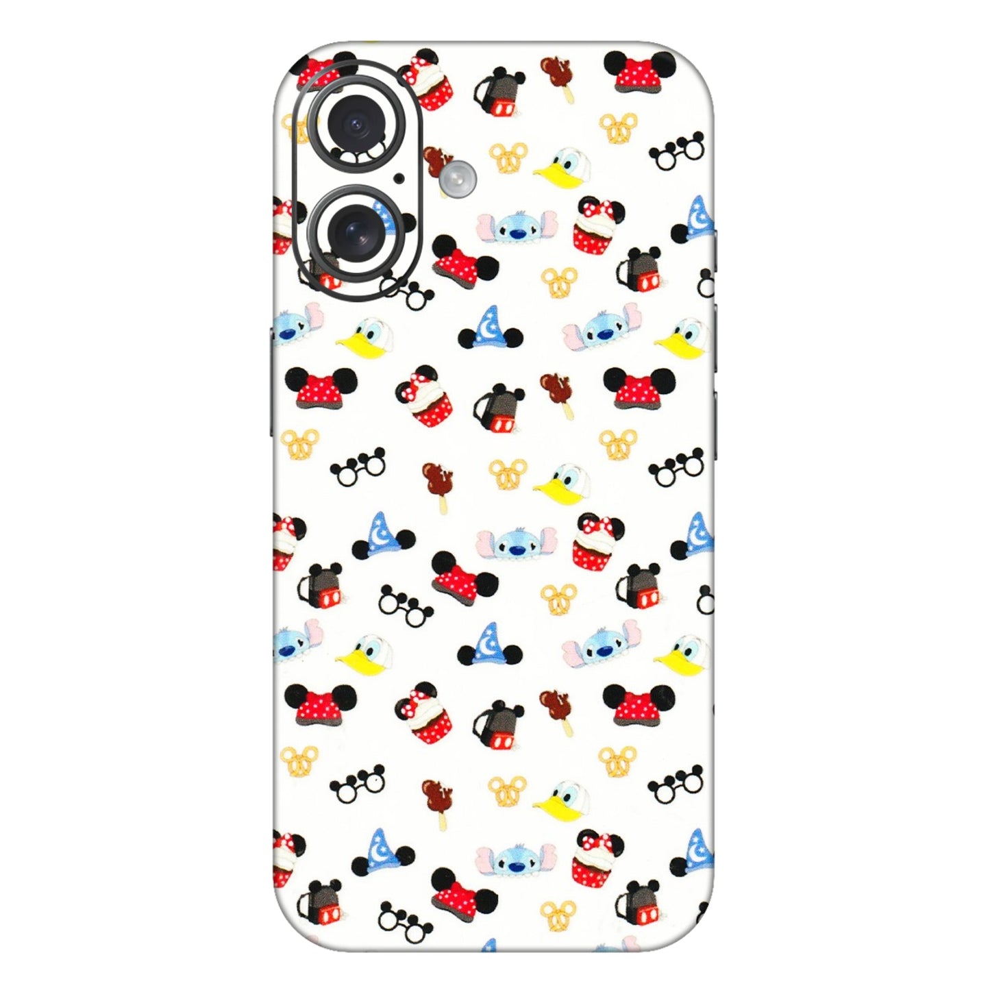 Apple iPhone Skins (All Models) - Minnie Mouse & Donald Doodles s - 3D Embossed Finish (L-194) iPhone 16 Plus