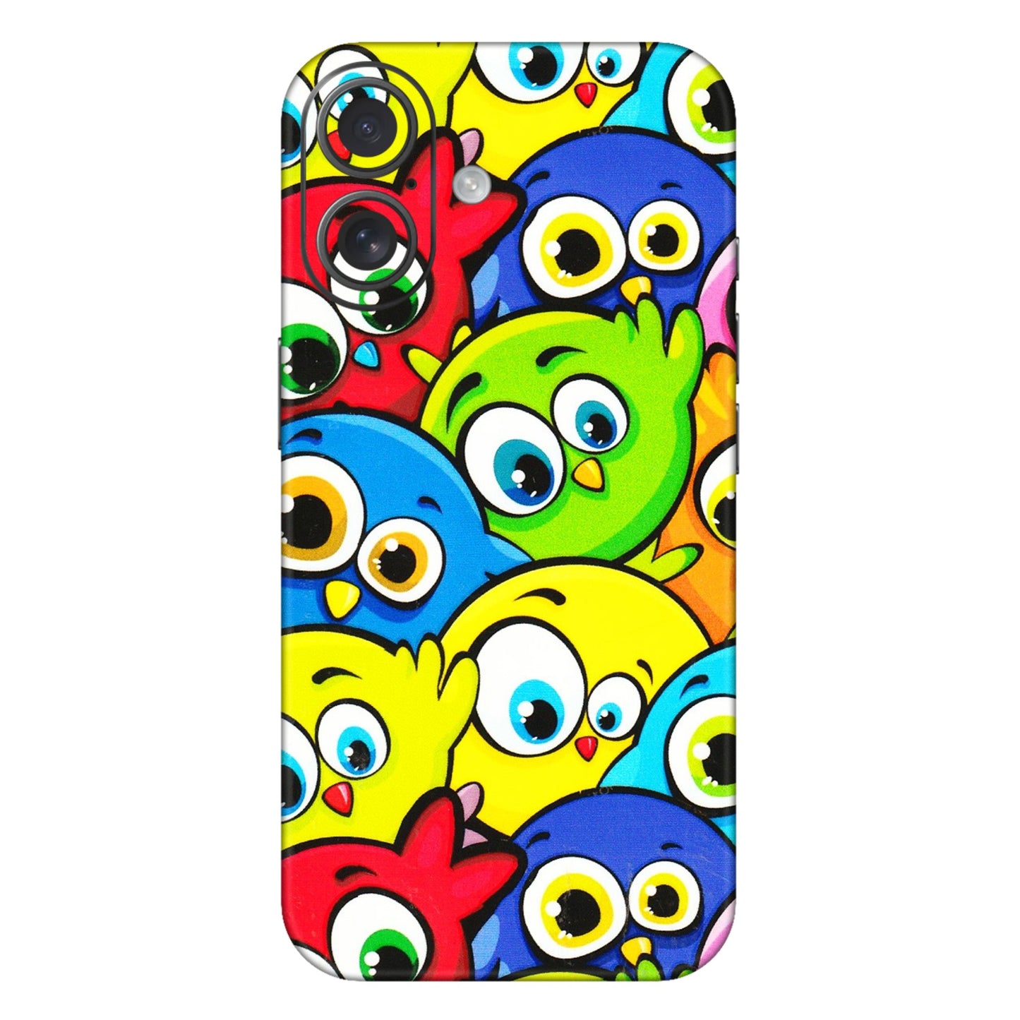 Apple iPhone Skins (All Models) - Cute Fluffy Birds - 3D Embossed Finish (L-213) iPhone 16 Plus