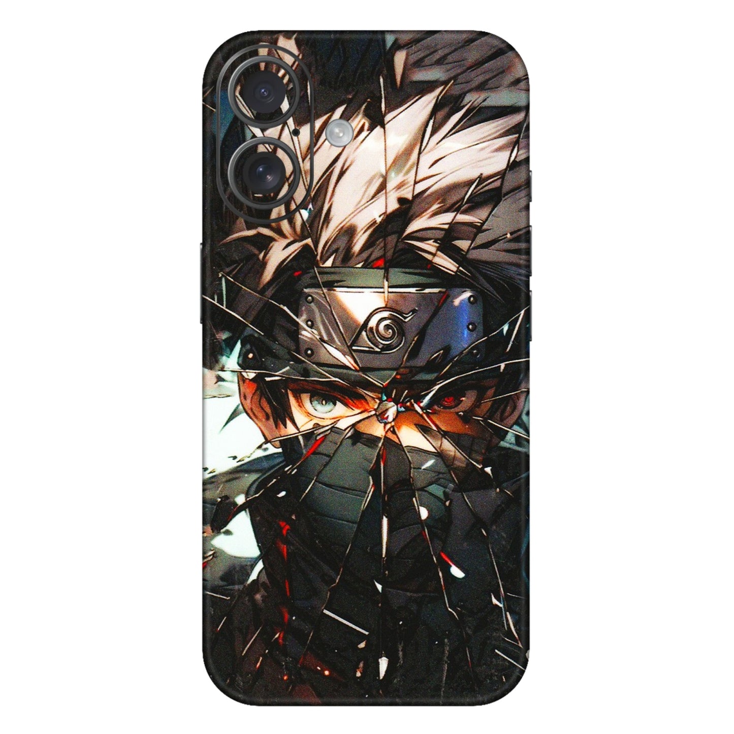 Apple iPhone Skins (All Models) - Kakashi Shattered Glass Effect - 3D Embossed Finish (L-237) iPhone 16 Plus