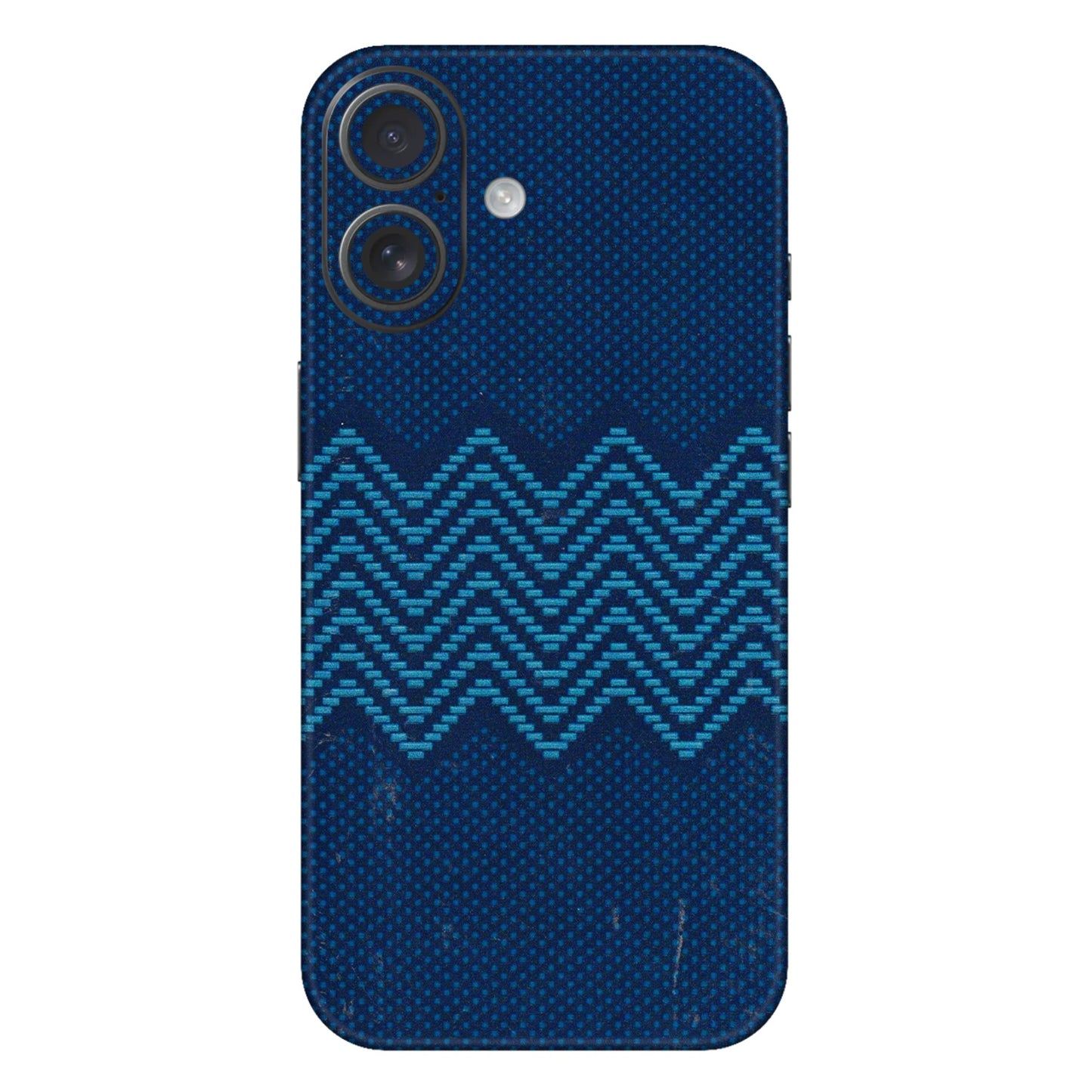 Apple iPhone Skins (All Models) - Blue Sober Waves - 3D Embossed Finish (L-306) iPhone 16 Plus