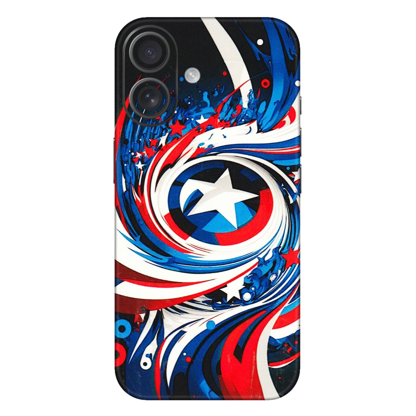 Apple iPhone Skins (All Models) - Captain America Logo - 3D Embossed Finish (L-307) iPhone 16 Plus