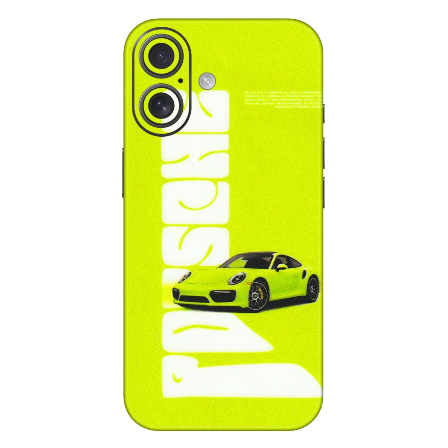 Apple iPhone Skins (All Models) - Lime Green Porche - 3D Embossed Finish (L-30) iPhone 16 Plus