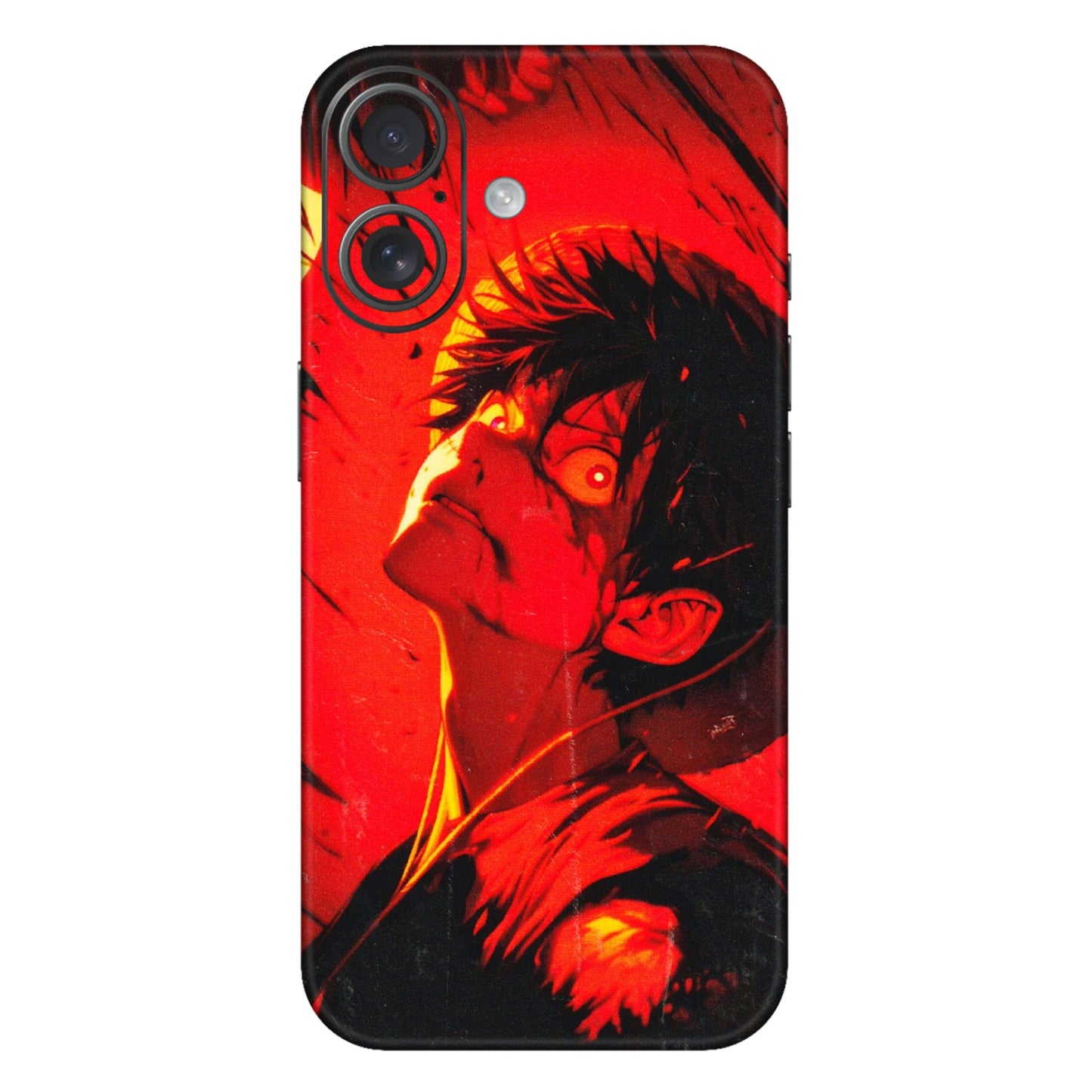 Apple iPhone Skins (All Models) - D.Luffy Power Up One Piece Anime - 3D Embossed Finish (L-326) iPhone 16 Plus
