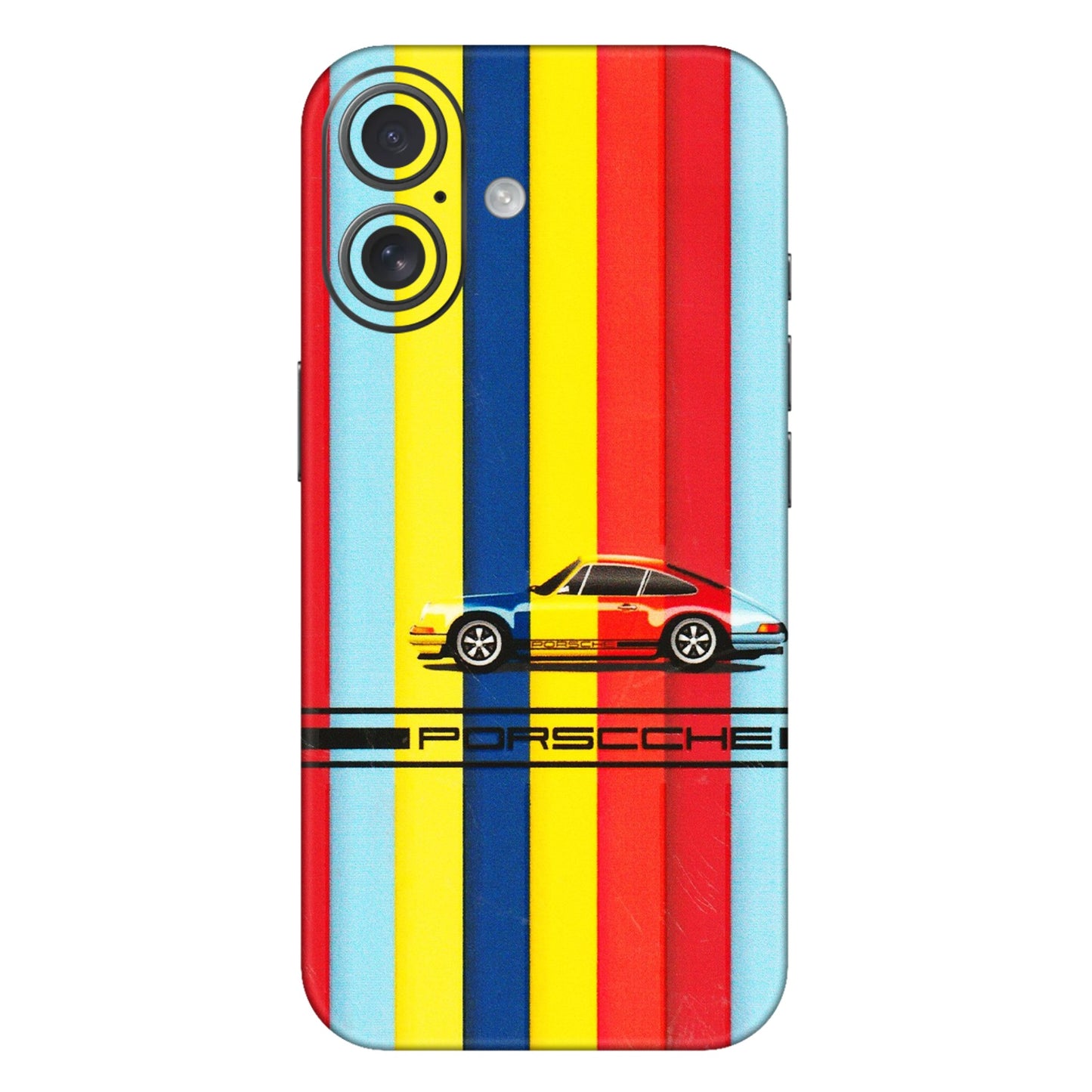 Apple iPhone Skins (All Models) - Multicolour Porche - 3D Embossed Finish (L-39) iPhone 16 Plus