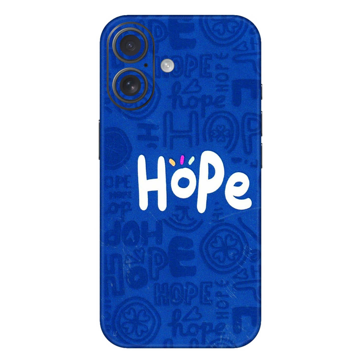 Apple iPhone Skins (All Models) - Hope Doodles Blue - 3D Embossed Finish (L-43) iPhone 16 Plus