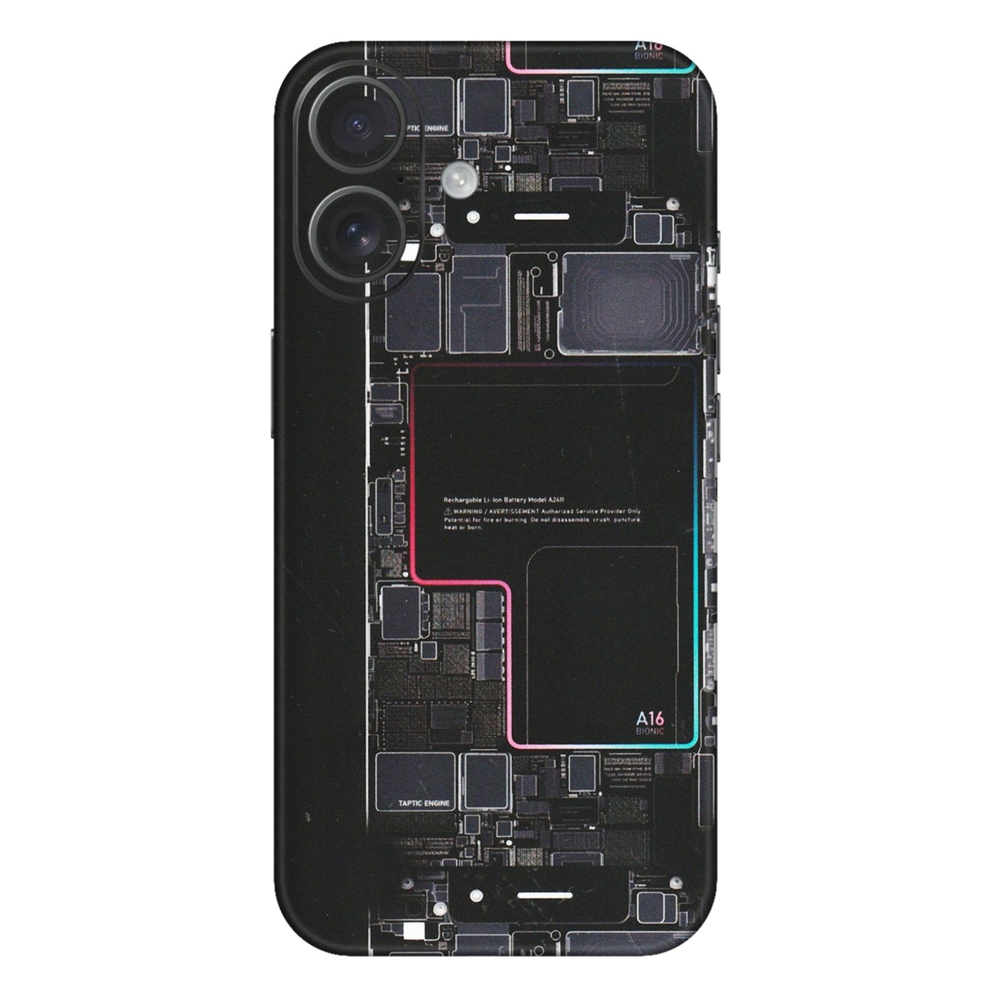 Apple iPhone Skins (All Models) - Motherboard Circuit Layout - Matte Finish (M-117) iPhone 16 Plus