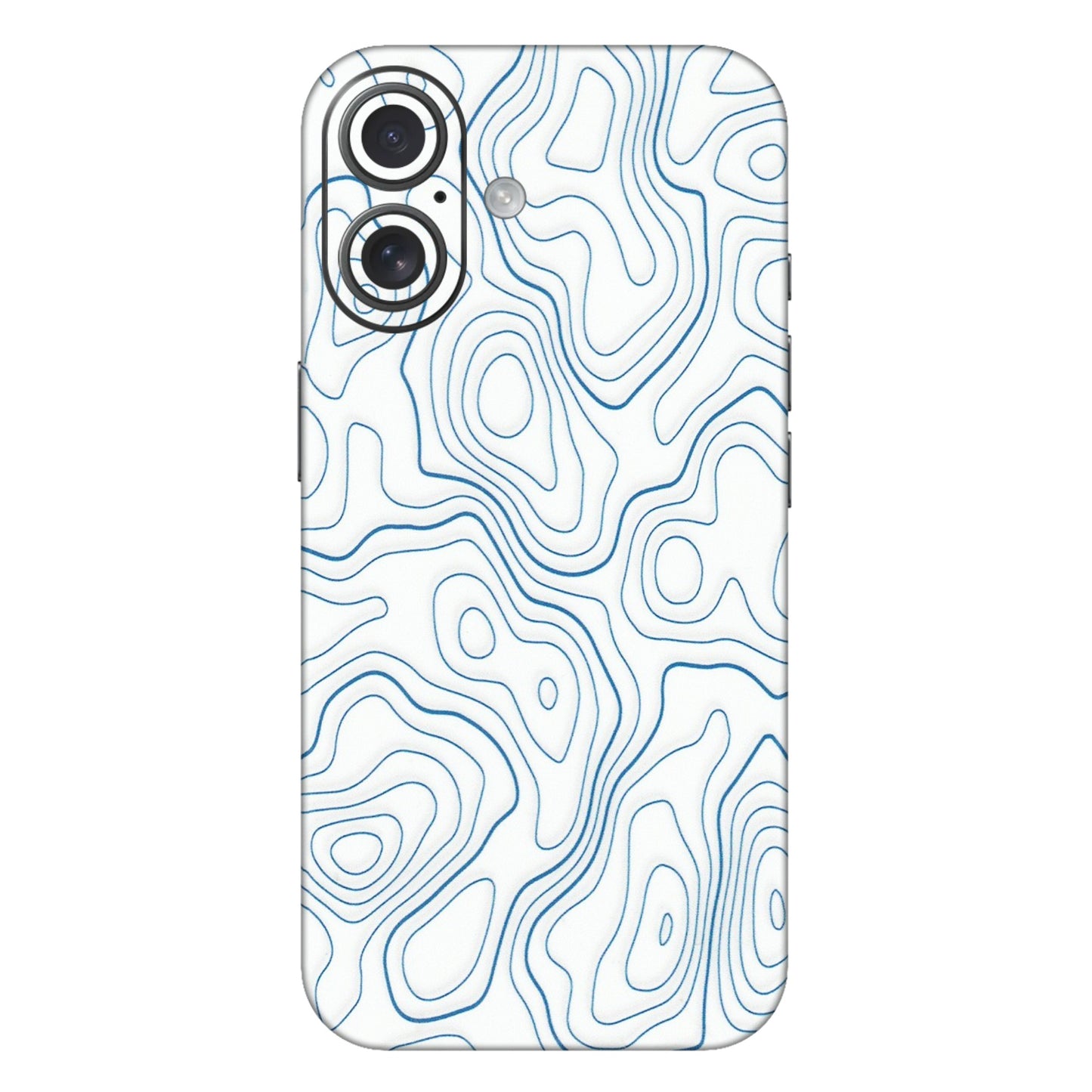 Apple iPhone Skins (All Models) - Blue And White Swirls - Matte Finish (M-139) iPhone 16 Plus