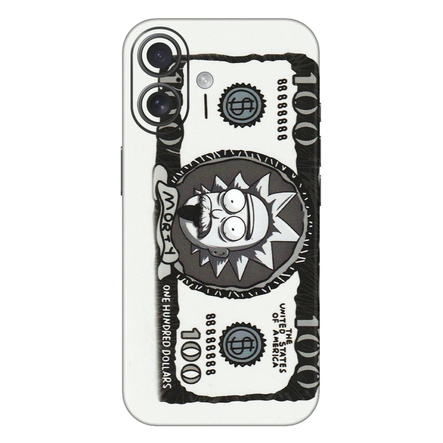 Apple iPhone Skins (All Models) - Rick And Morty Hundred Dollar Anime - Matte Finish (M-161) iPhone 16 Plus