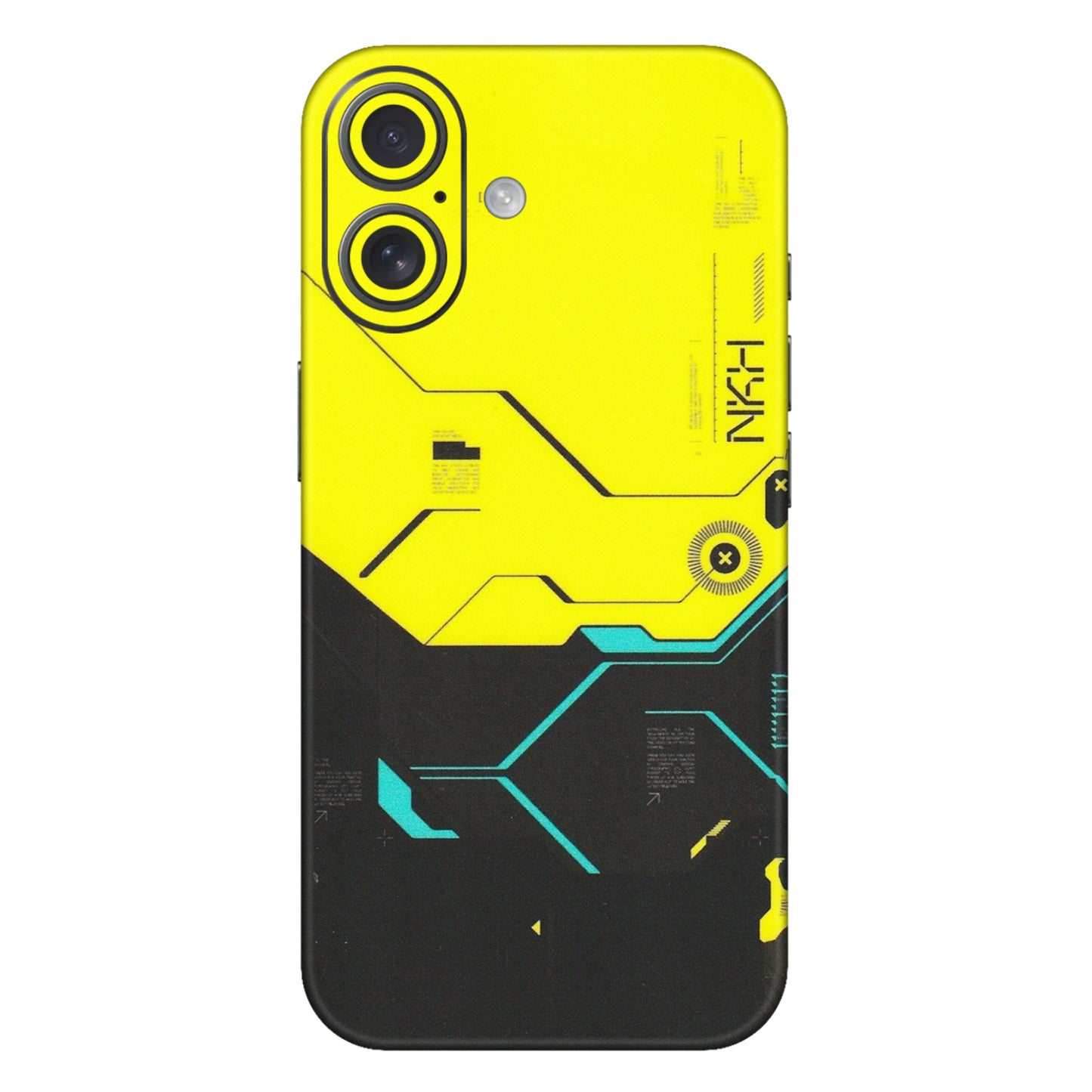 Apple iPhone Skins (All Models) - Black Yellow Technica - Matte Finish (M-53) iPhone 16 Plus