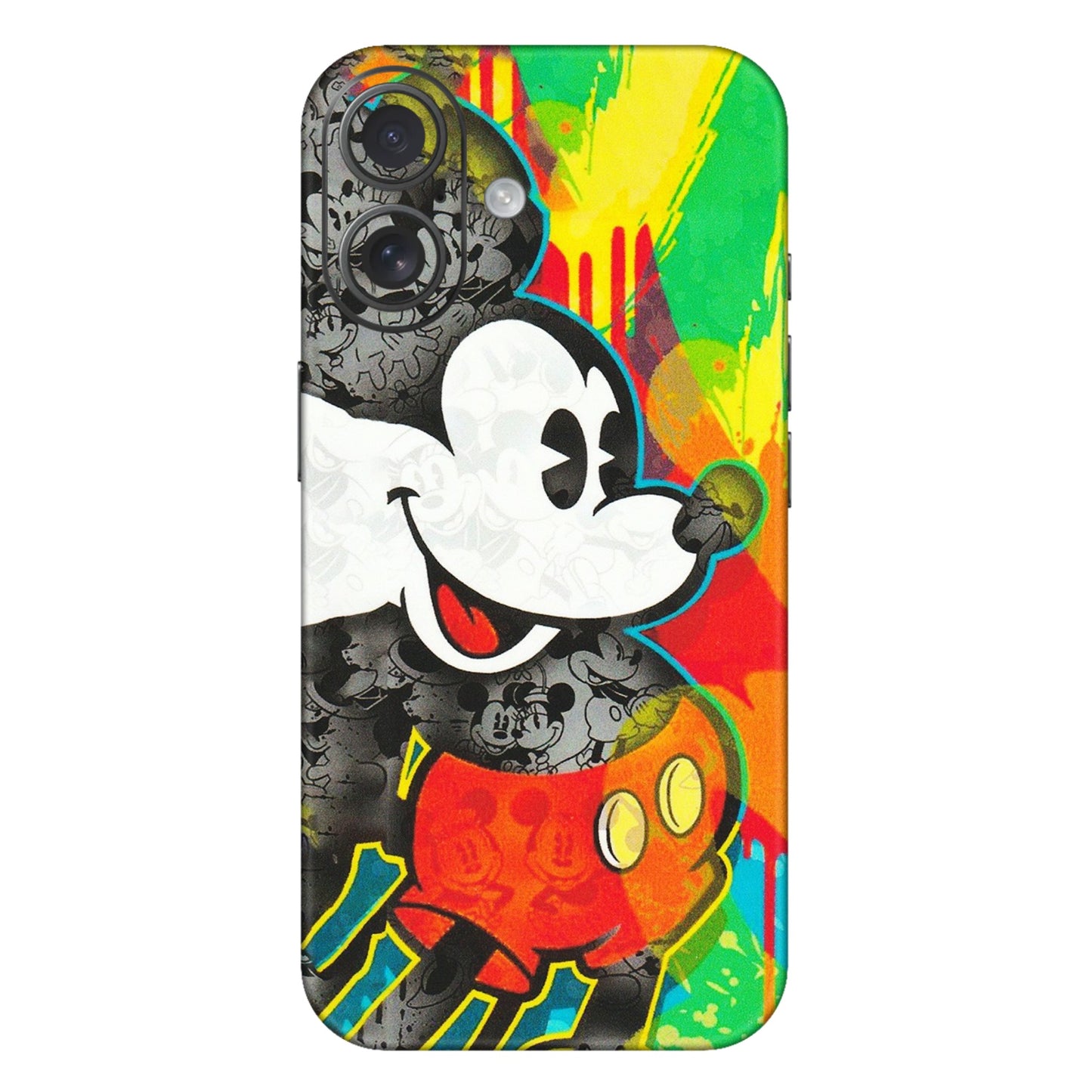 Apple iPhone Skins (All Models) - Multiple Mickey With Colourful Texture - Matte Finish (M-84) iPhone 16 Plus