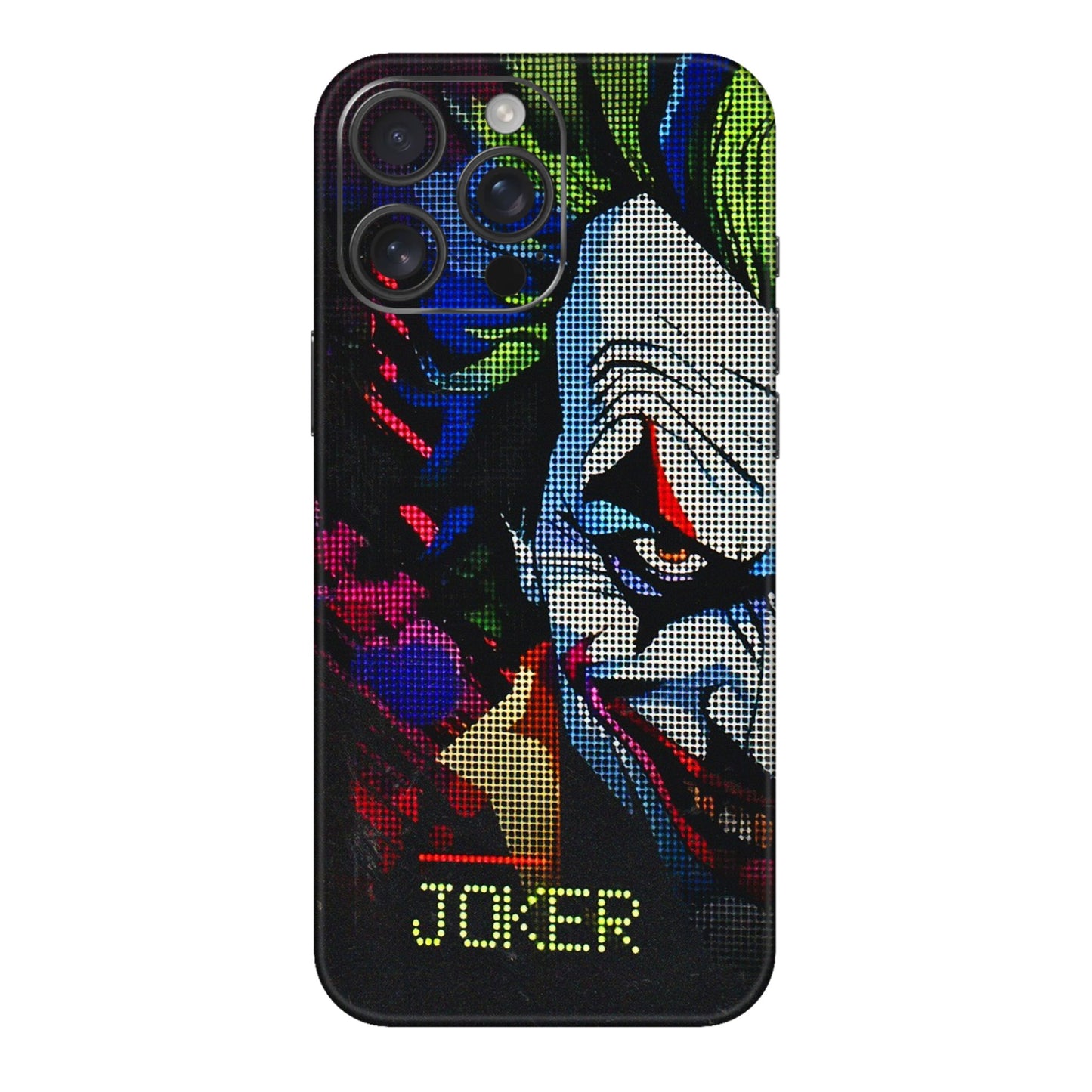 Apple iPhone Skins (All Models) - Joker Dot Matrix - 3D Embossed Finish (L-08) iPhone 16 pro