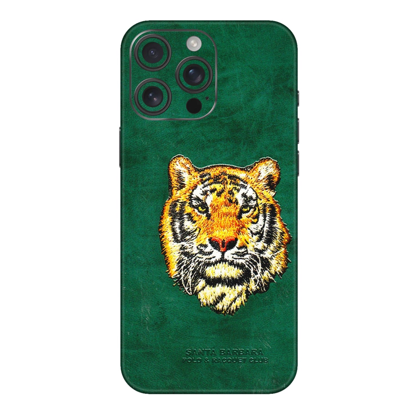Apple iPhone Skins (All Models) - Leather Feel Tiger - 3D Embossed Finish (L-111) iPhone 16 pro