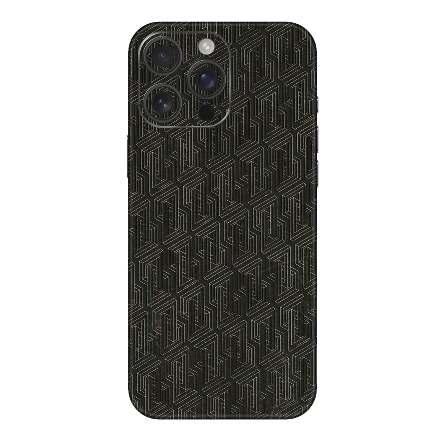 Apple iPhone Skins (All Models) - Black Abstract Pattern - 3D Embossed Finish (L-117) iPhone 16 pro