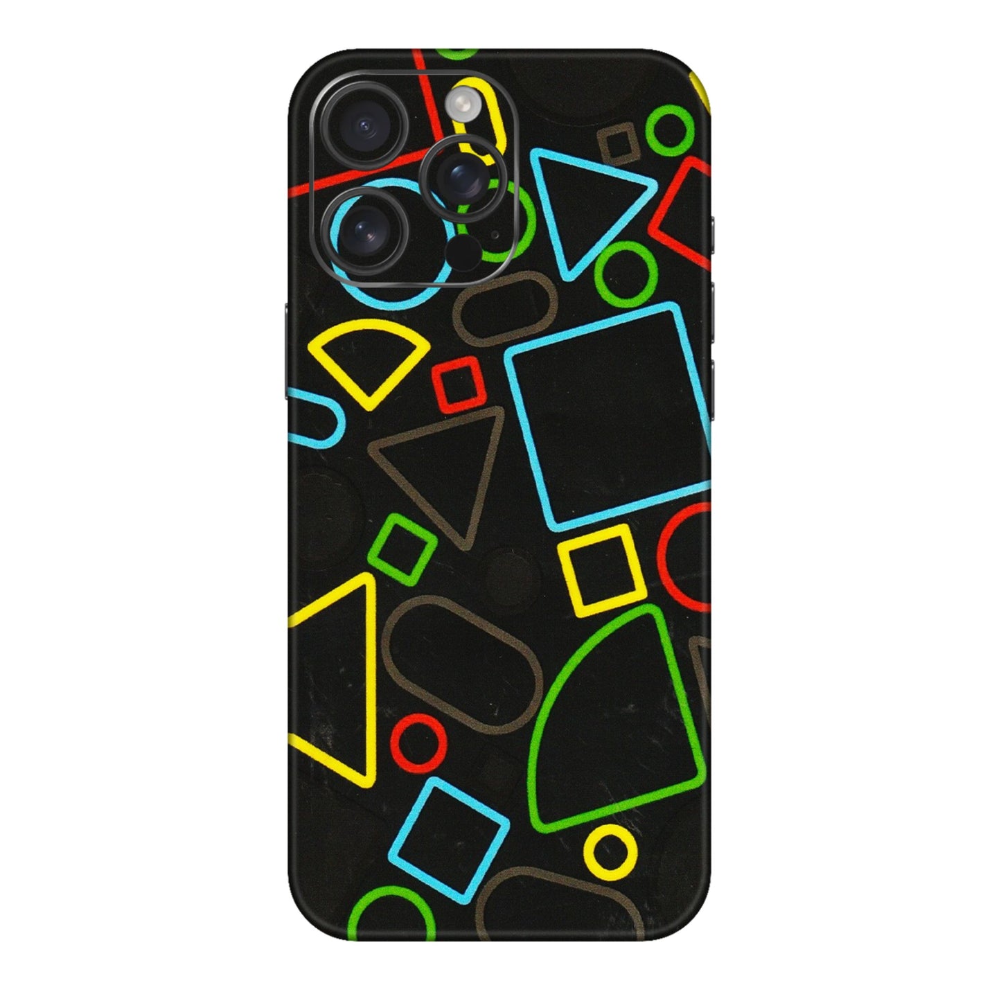 Apple iPhone Skins (All Models) - Black Shapes - 3D Embossed Finish (L-131) iPhone 16 pro