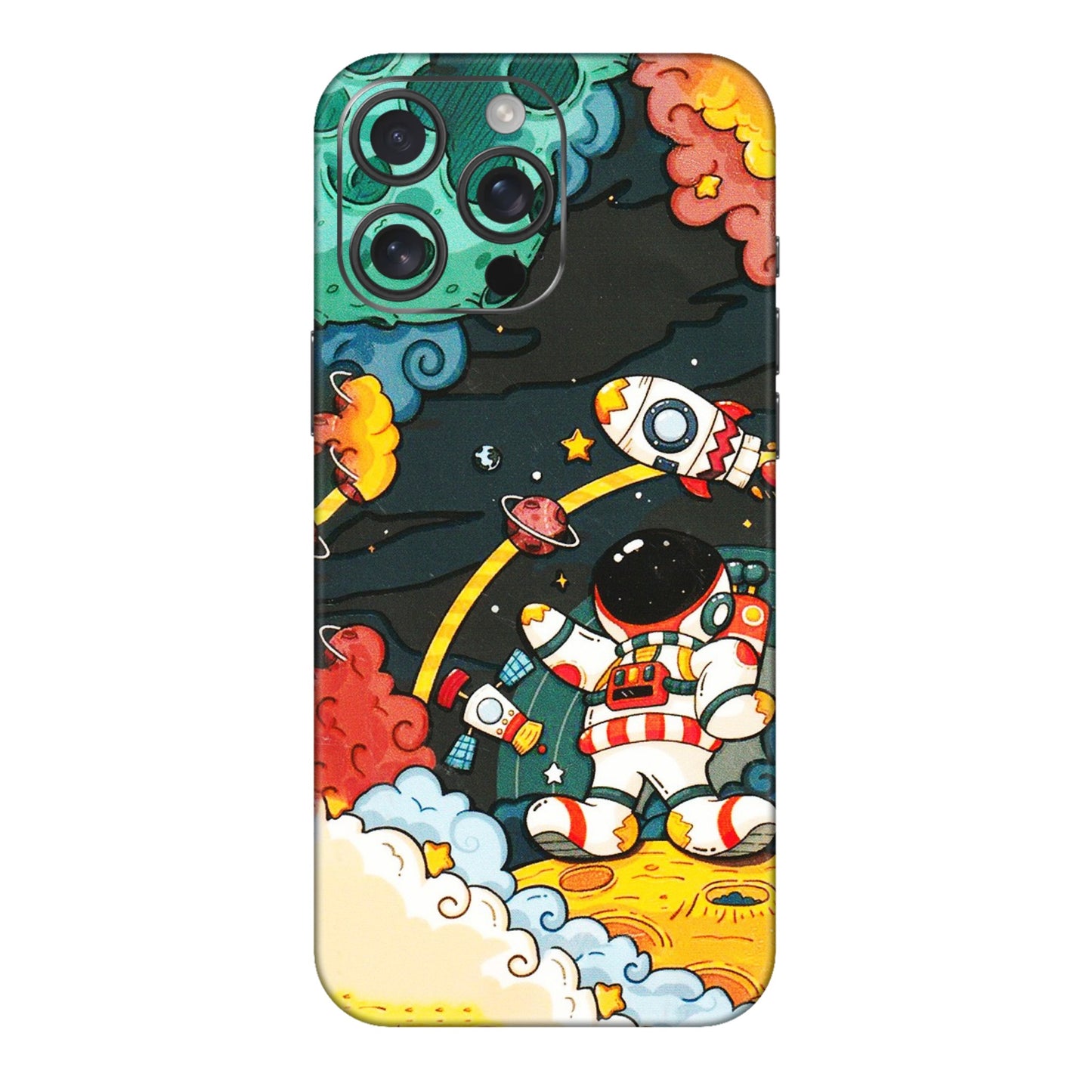 Apple iPhone Skins (All Models) - Astronauts & Spaceship - 3D Embossed Finish (L-145) iPhone 16 pro
