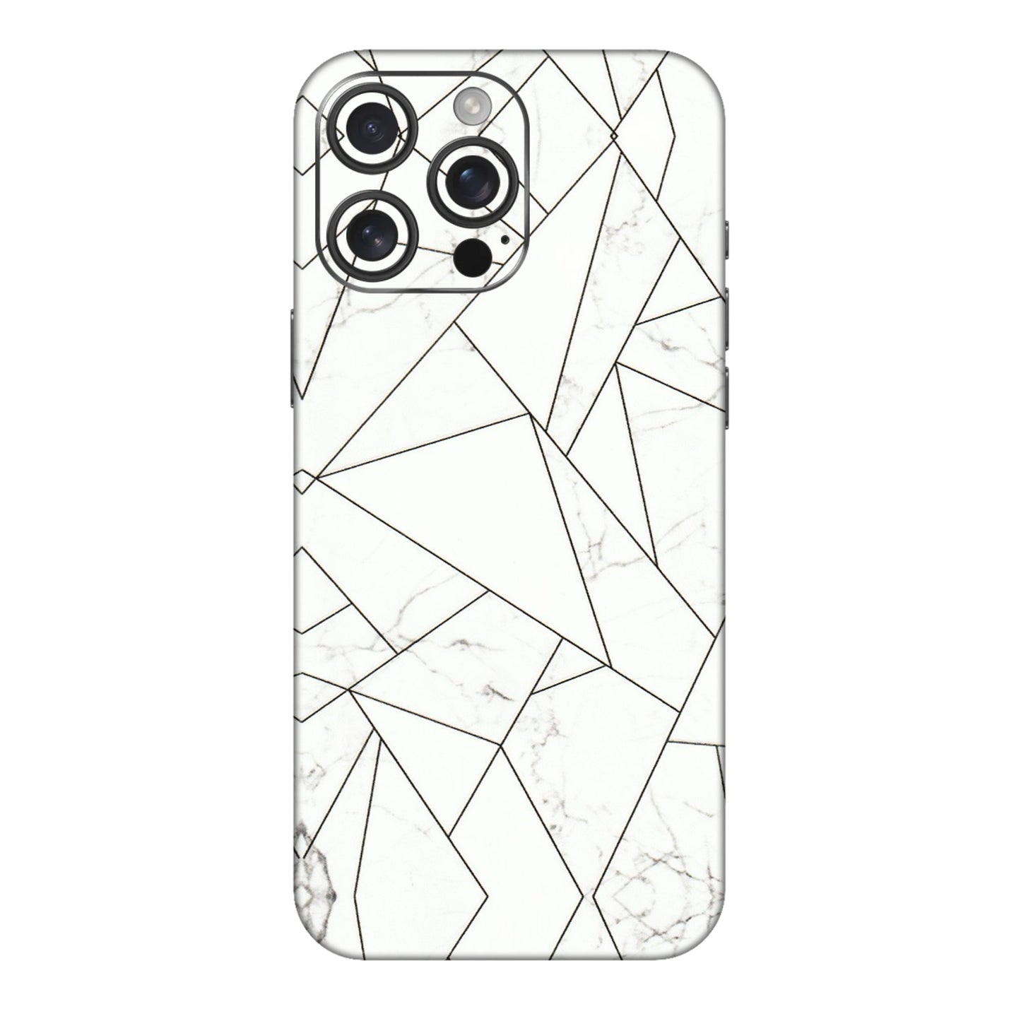 Apple iPhone Skins (All Models) - Luxury White Marble Effect - 3D Embossed Finish (L-168) iPhone 16 pro