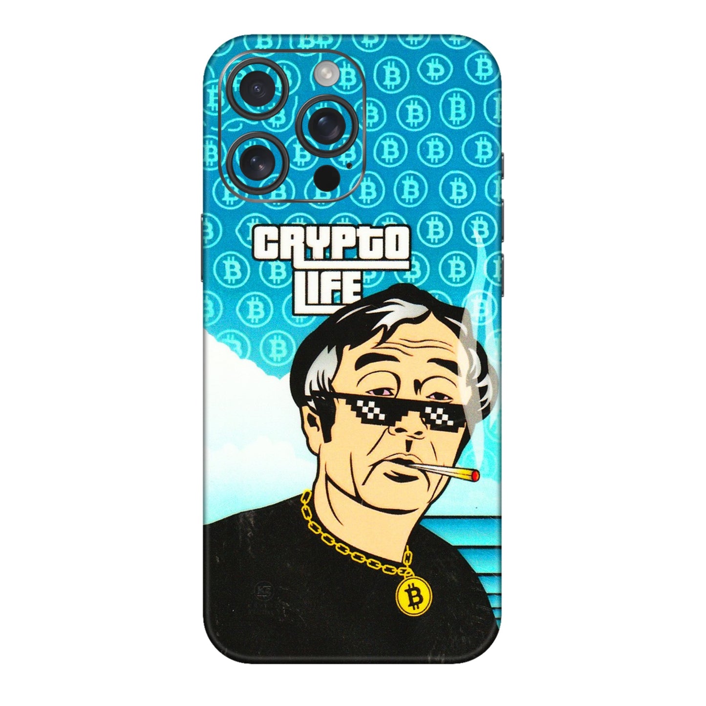 Apple iPhone Skins (All Models) - Crypto Thug Life - 3D Embossed Finish (L-179) iPhone 16 pro