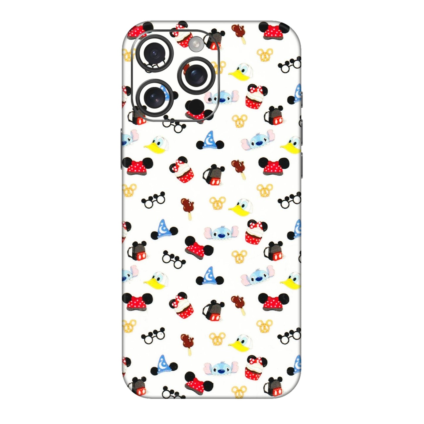 Apple iPhone Skins (All Models) - Minnie Mouse & Donald Doodles s - 3D Embossed Finish (L-194) iPhone 16 pro