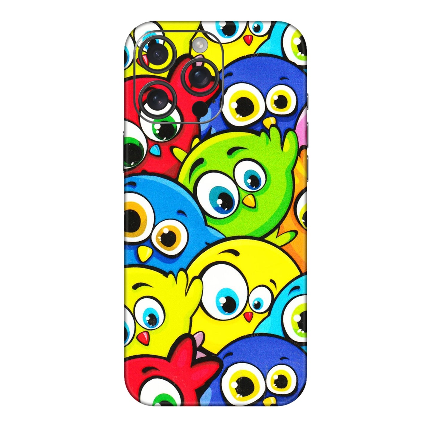 Apple iPhone Skins (All Models) - Cute Fluffy Birds - 3D Embossed Finish (L-213) iPhone 16 pro