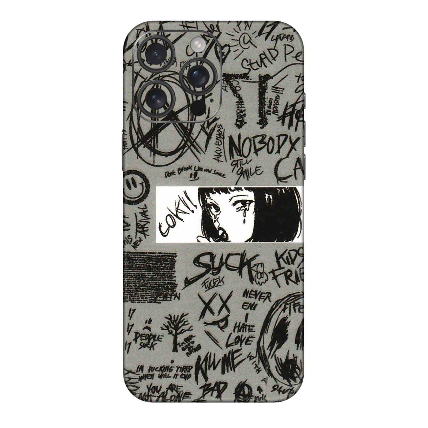 Apple iPhone Skins (All Models) - Never Have Love Anime - 3D Embossed Finish (L-260) iPhone 16 pro