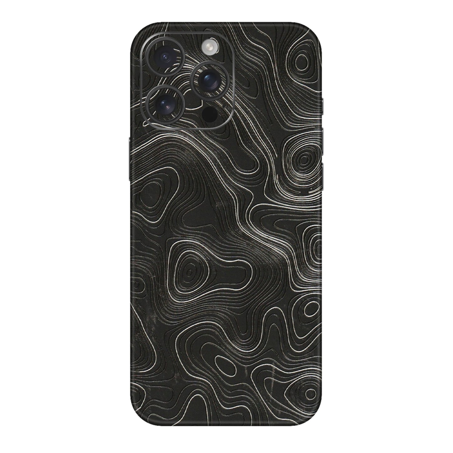 Apple iPhone Skins (All Models) - Abstract White Line Map - 3D Embossed Finish (L-269) iPhone 16 pro