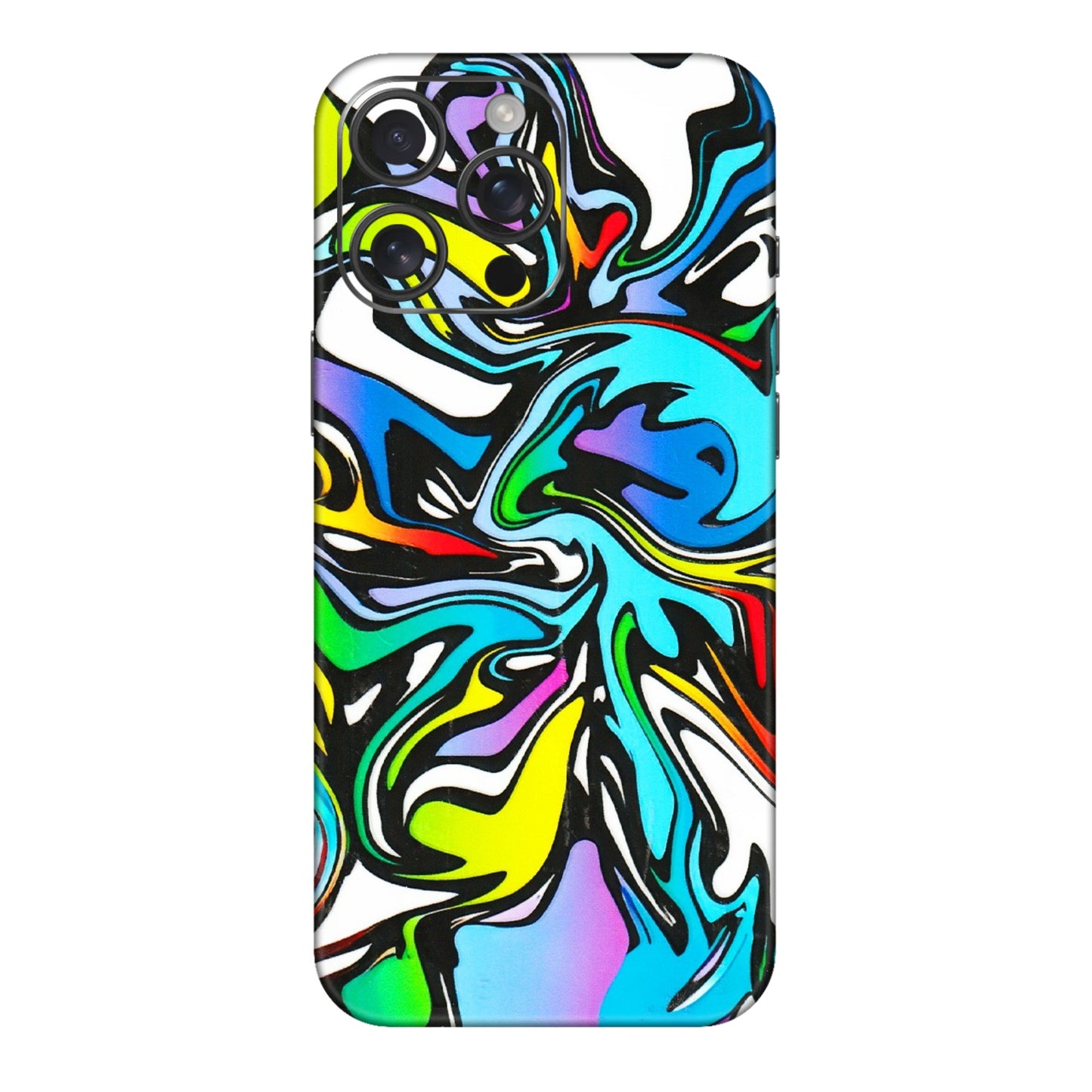 Apple iPhone Skins (All Models) - Abstract Colour Paints - 3D Embossed Finish (L-271) iPhone 16 pro