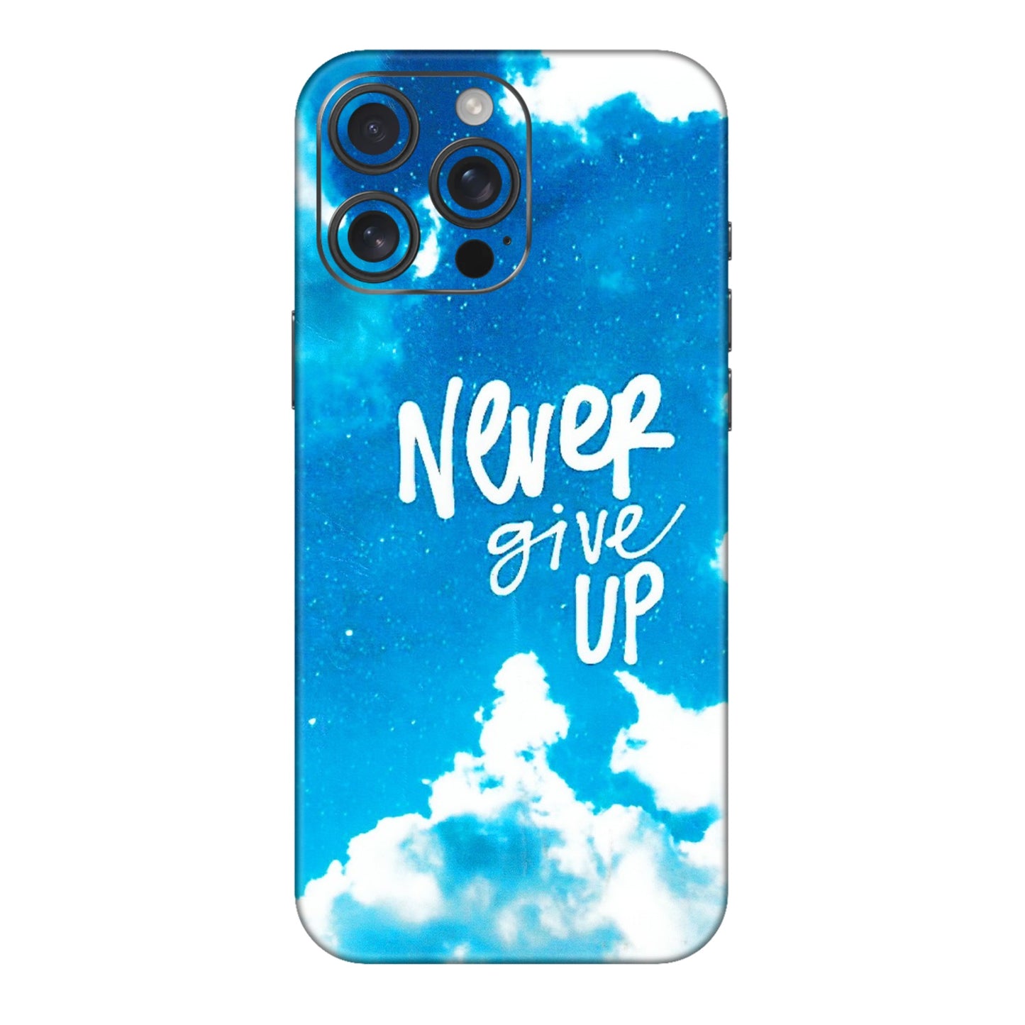Apple iPhone Skins (All Models) - Never Give Up - 3D Embossed Finish (L-279) iPhone 16 pro