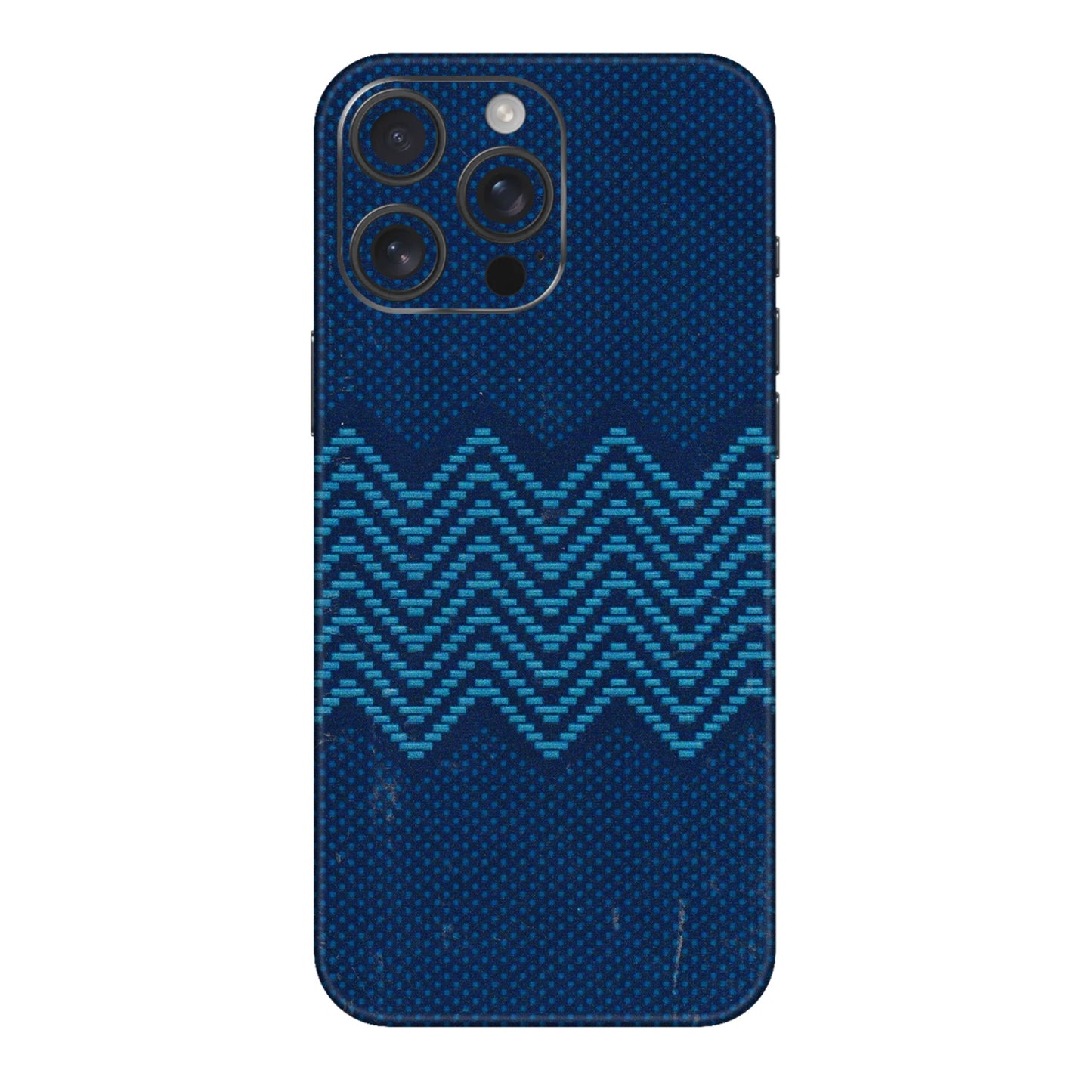 Apple iPhone Skins (All Models) - Blue Sober Waves - 3D Embossed Finish (L-306) iPhone 16 pro