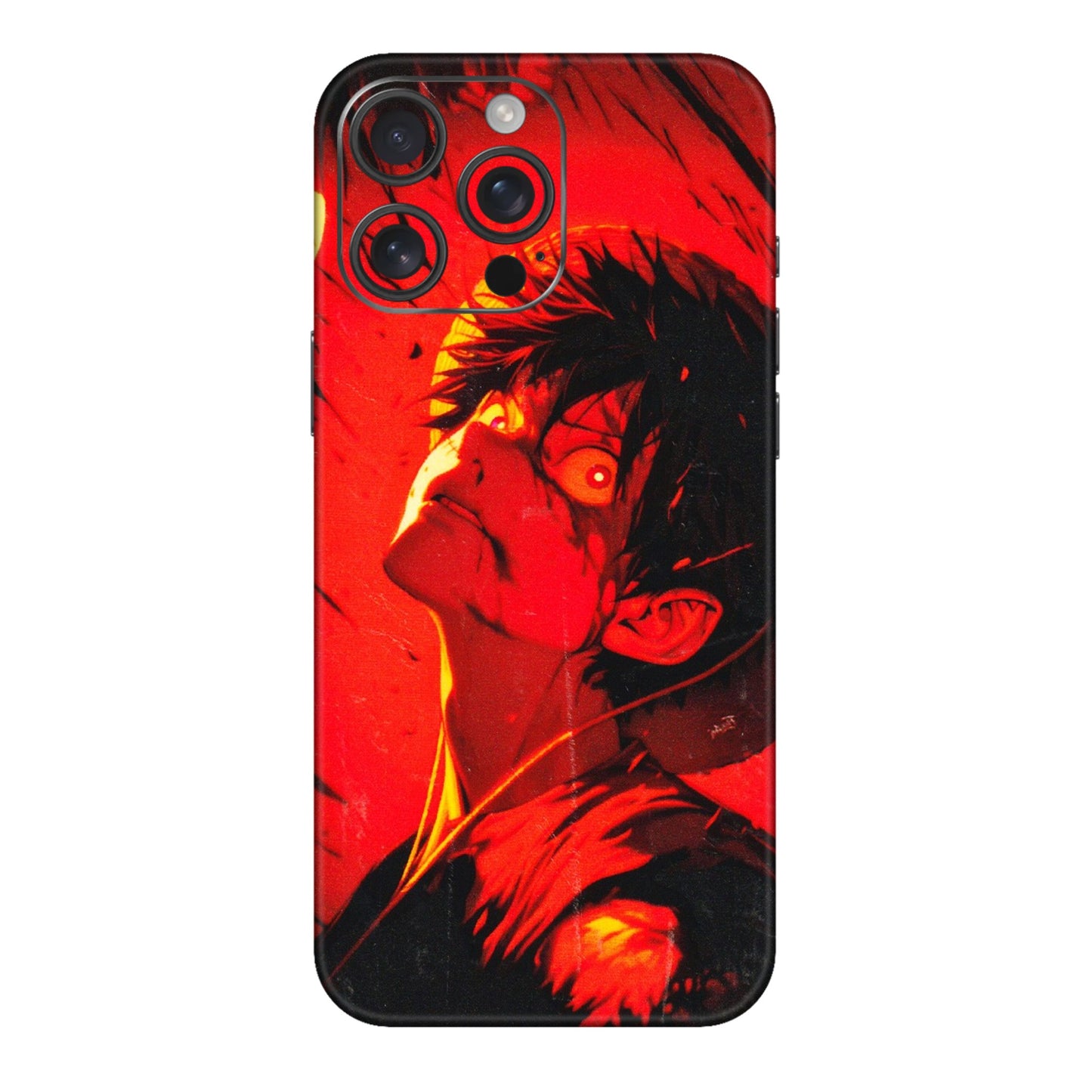Apple iPhone Skins (All Models) - D.Luffy Power Up One Piece Anime - 3D Embossed Finish (L-326) iPhone 16 pro