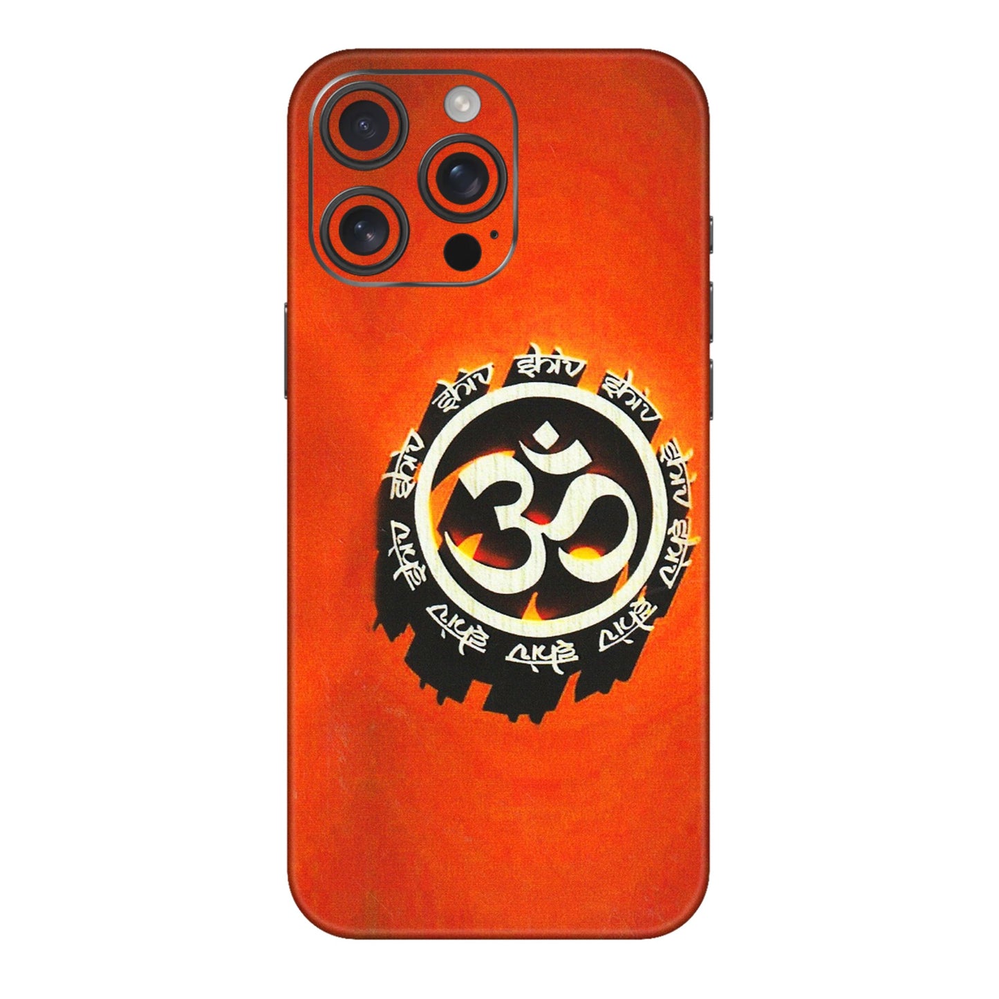 Apple iPhone Skins (All Models) - Aum Shiv Orange - 3D Embossed Finish (L-32) iPhone 16 pro
