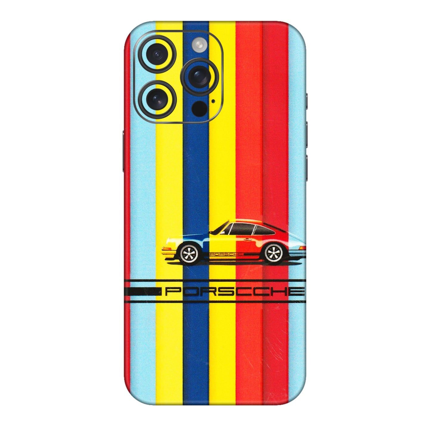 Apple iPhone Skins (All Models) - Multicolour Porche - 3D Embossed Finish (L-39) iPhone 16 pro