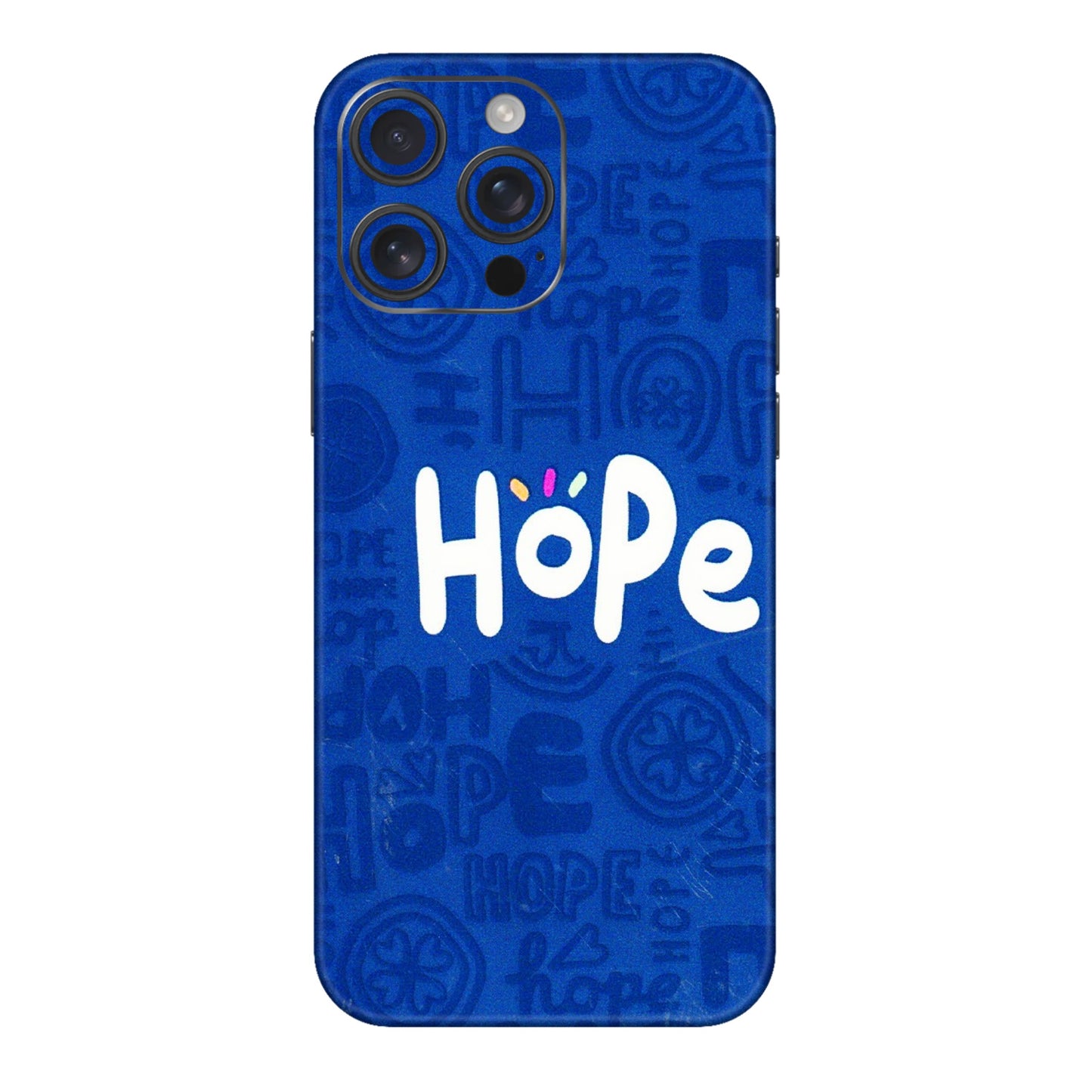 Apple iPhone Skins (All Models) - Hope Doodles Blue - 3D Embossed Finish (L-43) iPhone 16 pro