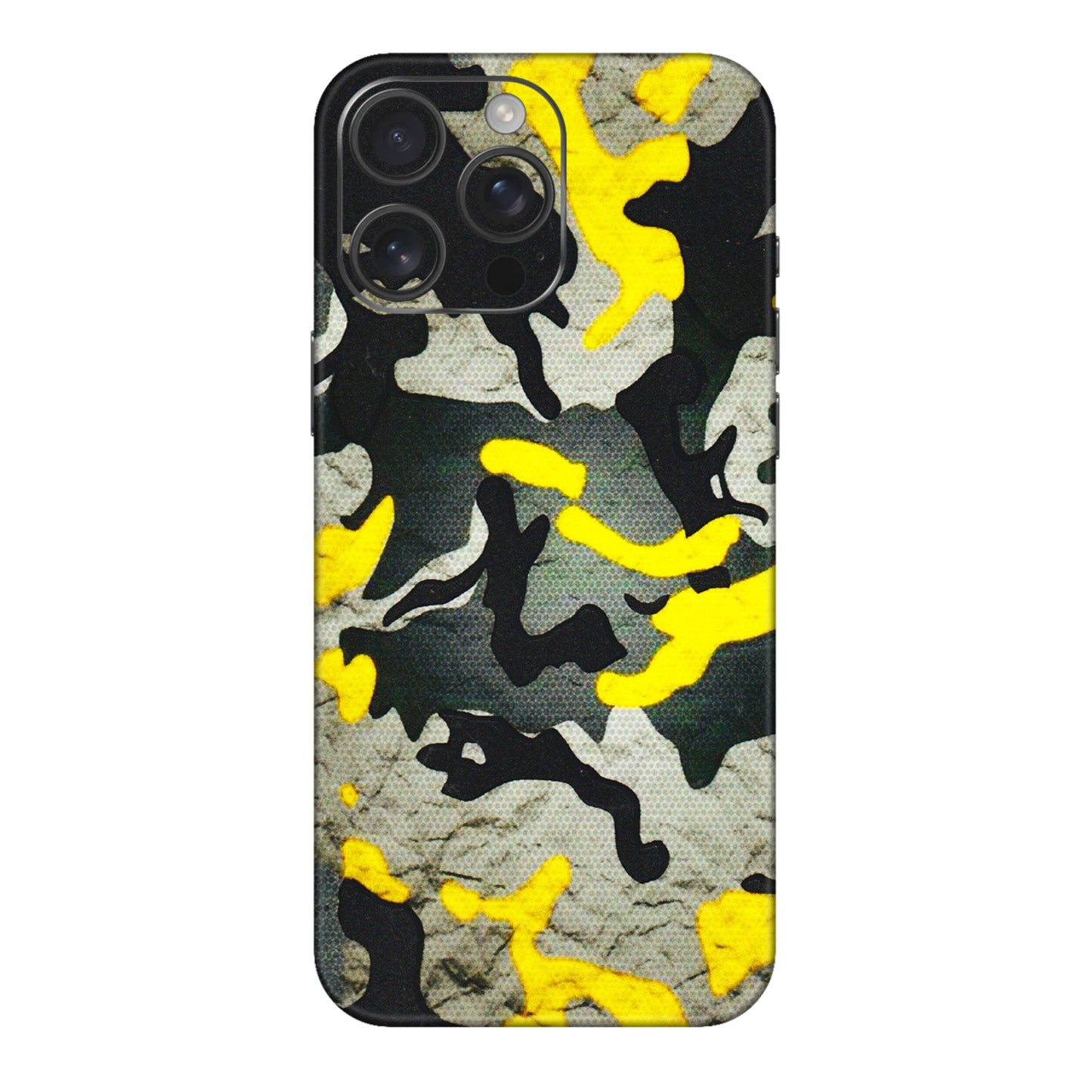 Apple iPhone Skins (All Models) - Yellow Camouflage - 3D Embossed Finish (L-61) iPhone 16 pro
