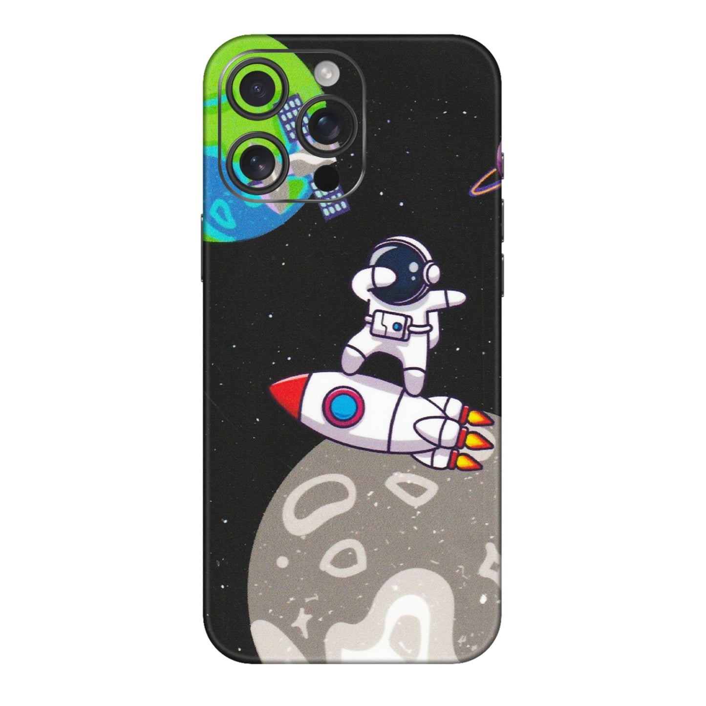 Apple iPhone Skins (All Models) - Astronaut Vibing Toon Running - Matte Finish (M-39) iPhone 16 pro