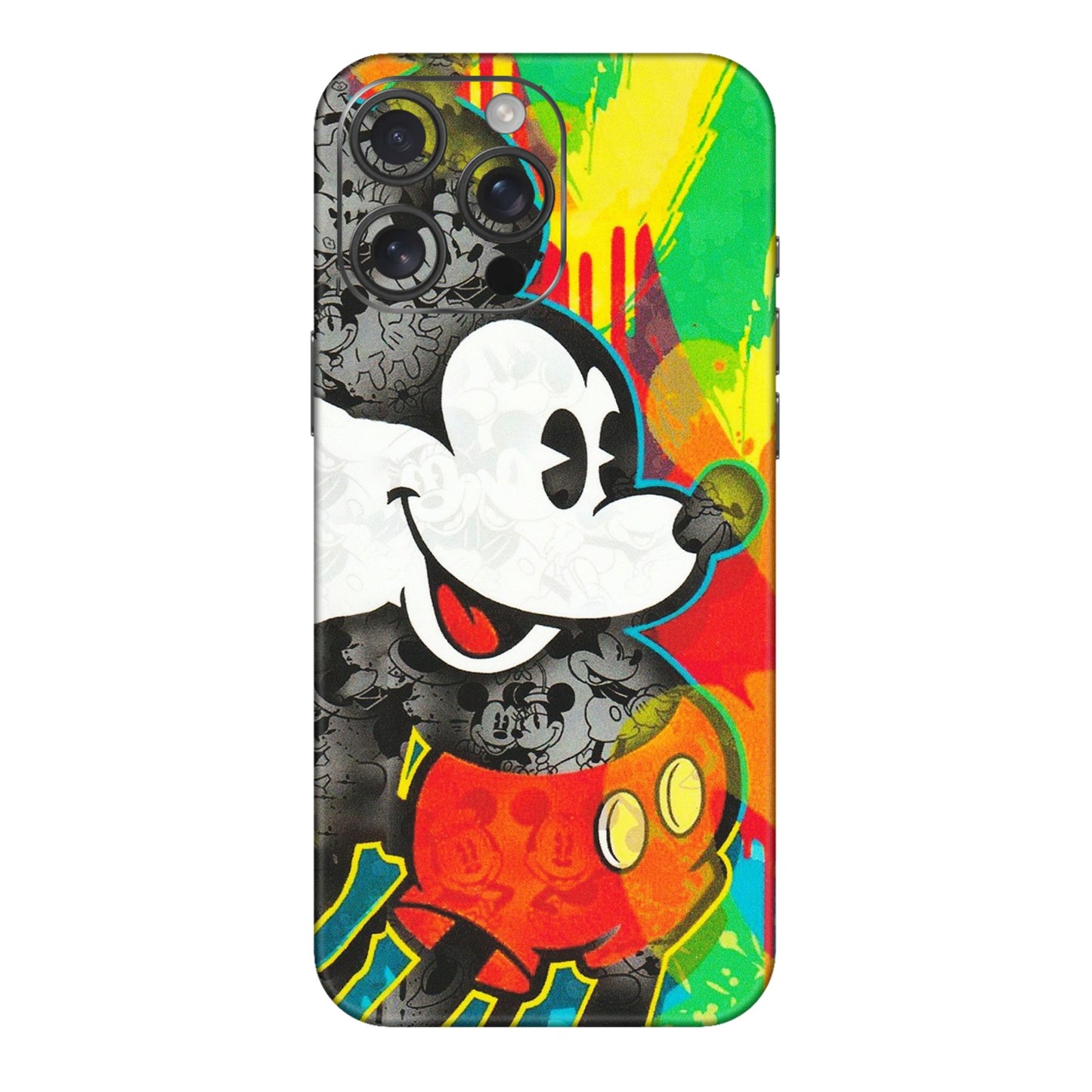 Apple iPhone Skins (All Models) - Multiple Mickey With Colourful Texture - Matte Finish (M-84) iPhone 16 pro