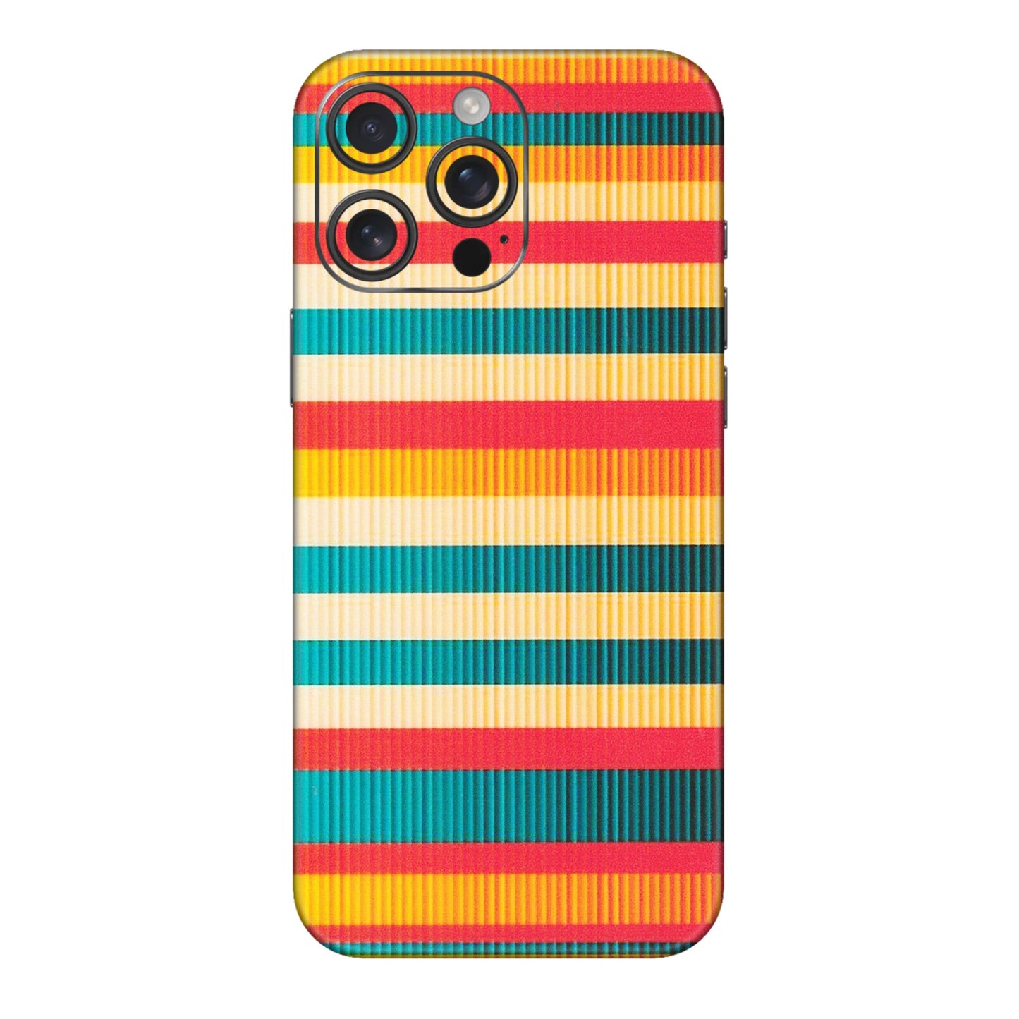 Apple iPhone Skins (All Models) - Colourful Stripes Soothing Effect - Matte Finish (M-86) iPhone 16 pro