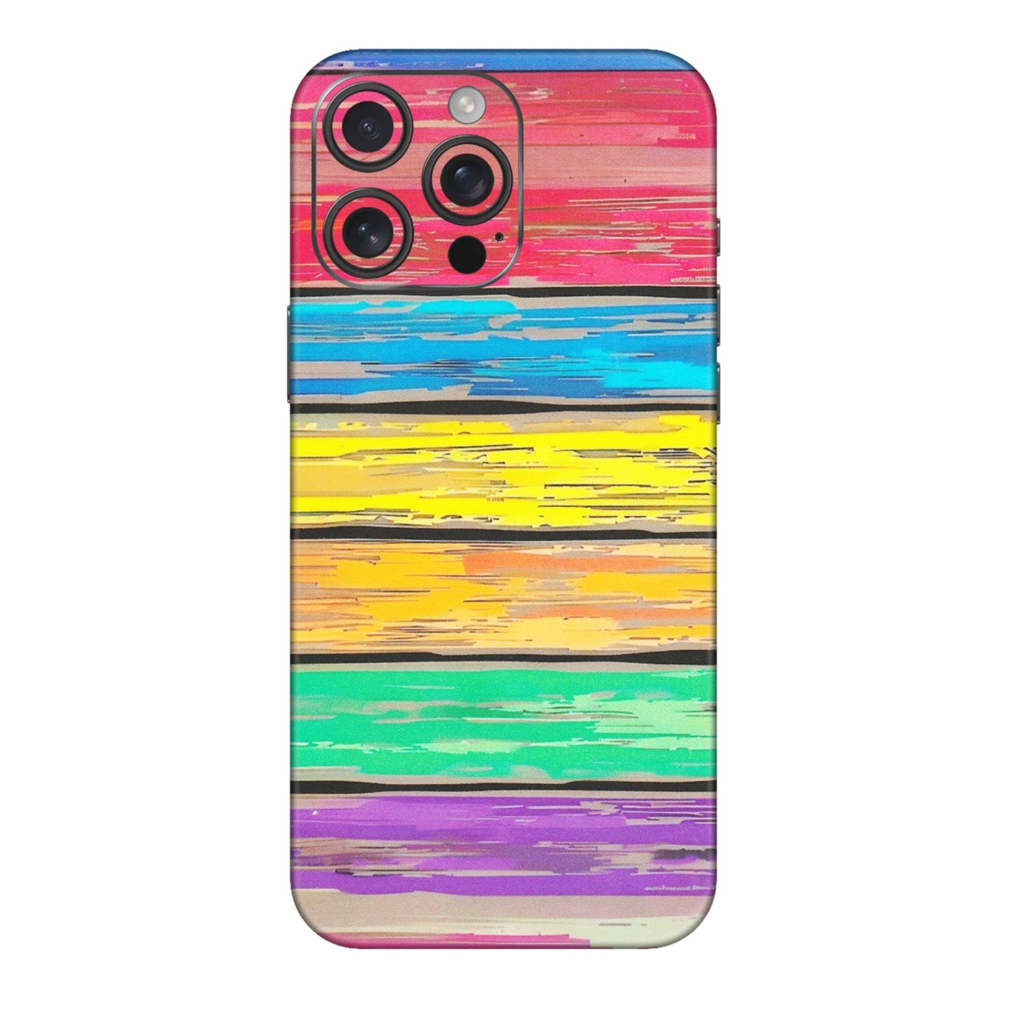 Apple iPhone Skins (All Models) - Multi Colour Wooden Wall - Matte Finish (M-96) iPhone 16 pro