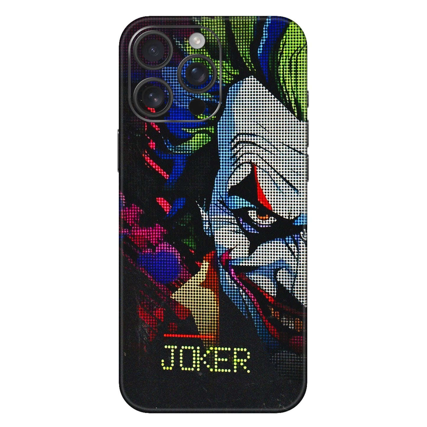 Apple iPhone Skins (All Models) - Joker Dot Matrix - 3D Embossed Finish (L-08) iPhone 16 Pro Max