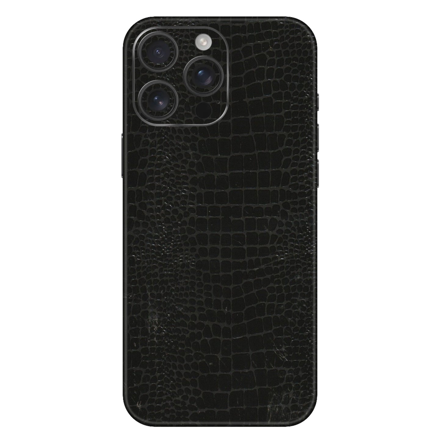 Apple iPhone Skins (All Models) - Snake Leather Black - 3D Embossed Finish (L-107) iPhone 16 Pro Max