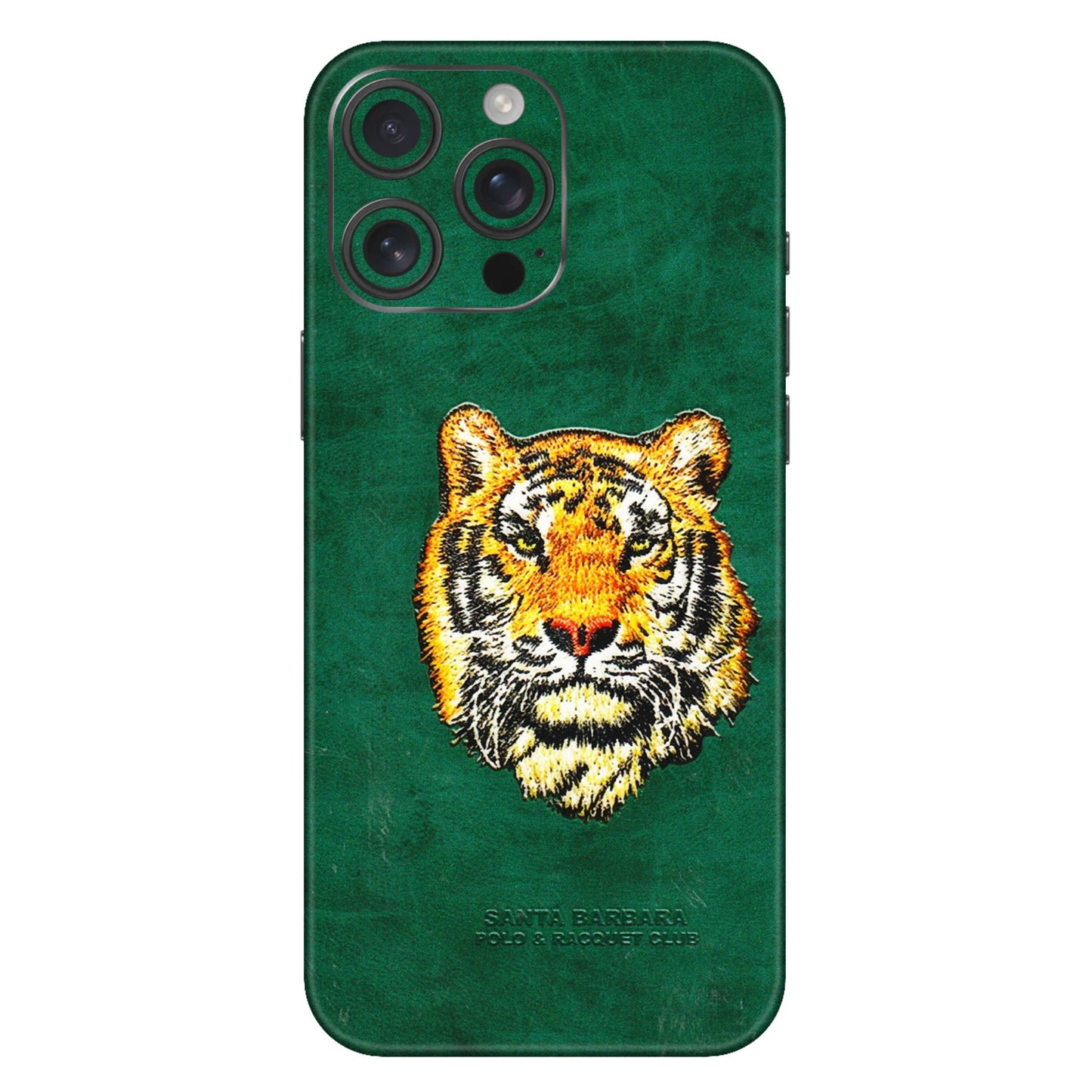 Apple iPhone Skins (All Models) - Leather Feel Tiger - 3D Embossed Finish (L-111) iPhone 16 Pro Max