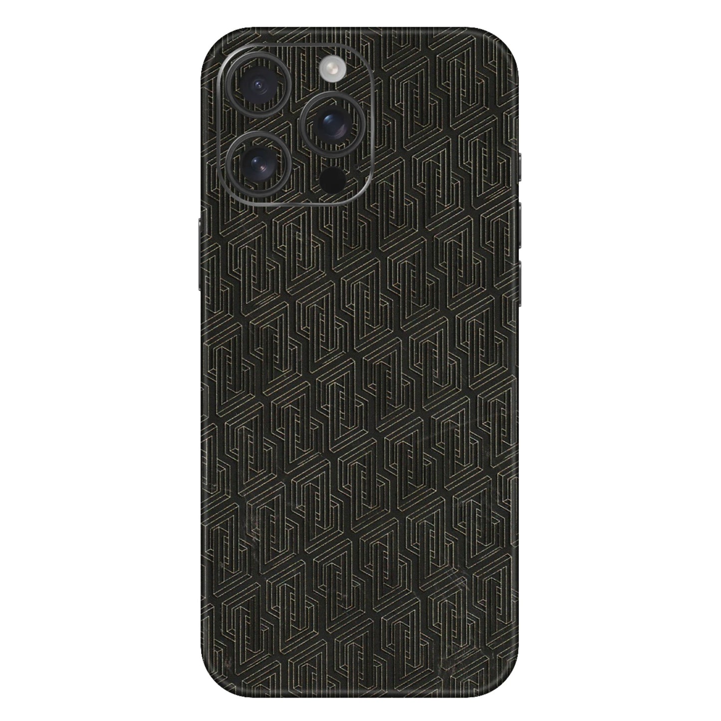Apple iPhone Skins (All Models) - Black Abstract Pattern - 3D Embossed Finish (L-117) iPhone 16 Pro Max