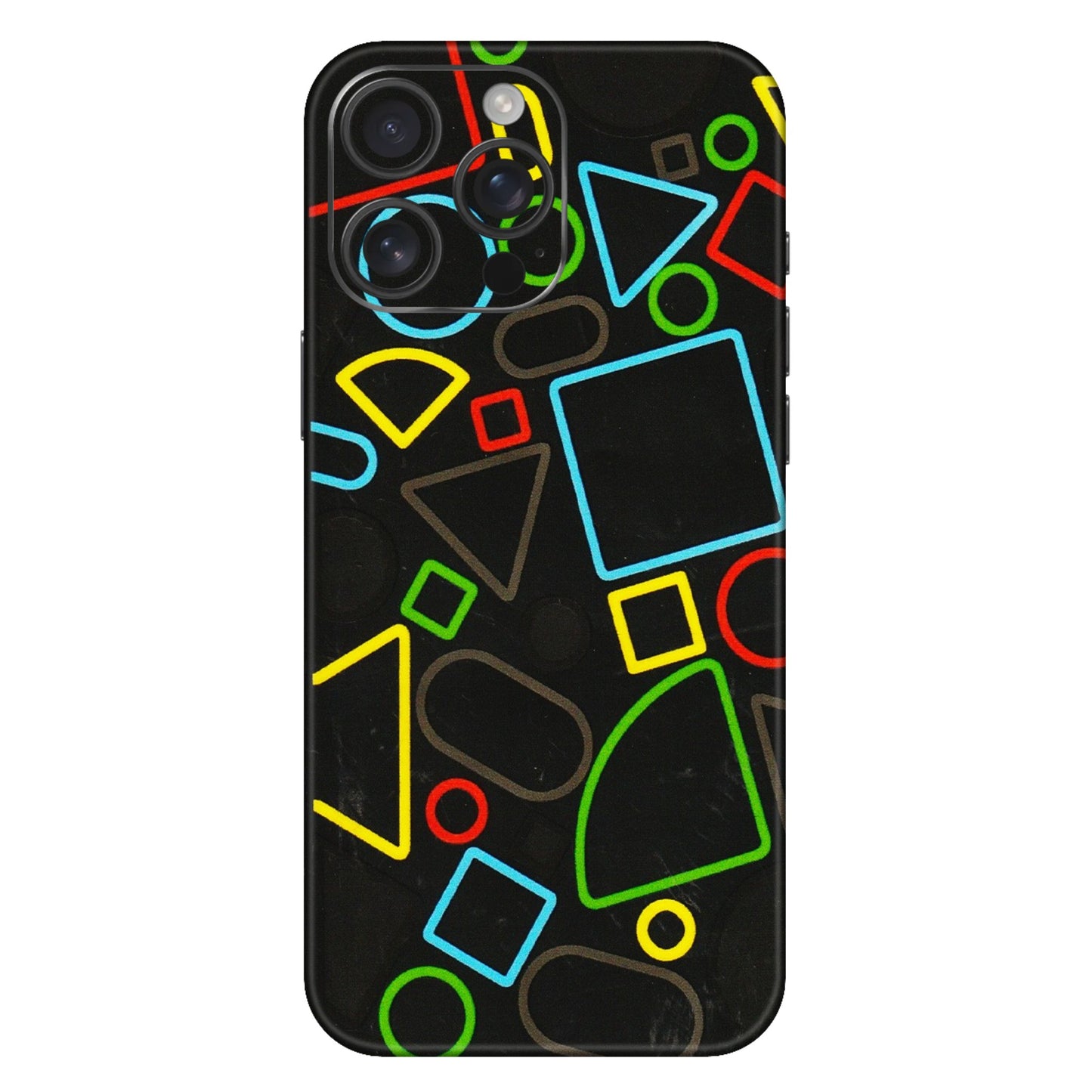 Apple iPhone Skins (All Models) - Black Shapes - 3D Embossed Finish (L-131) iPhone 16 Pro Max