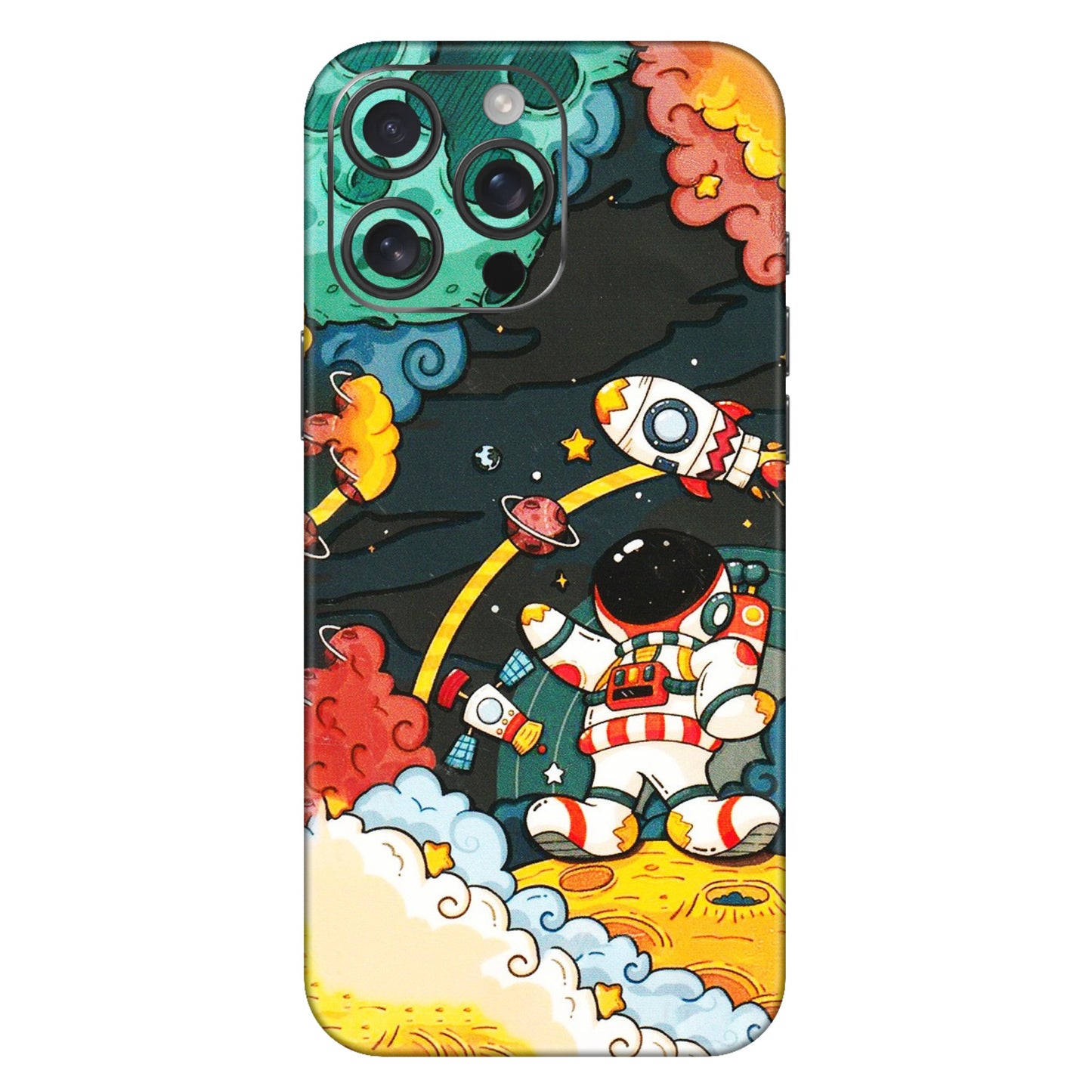 Apple iPhone Skins (All Models) - Astronauts & Spaceship - 3D Embossed Finish (L-145) iPhone 16 Pro Max