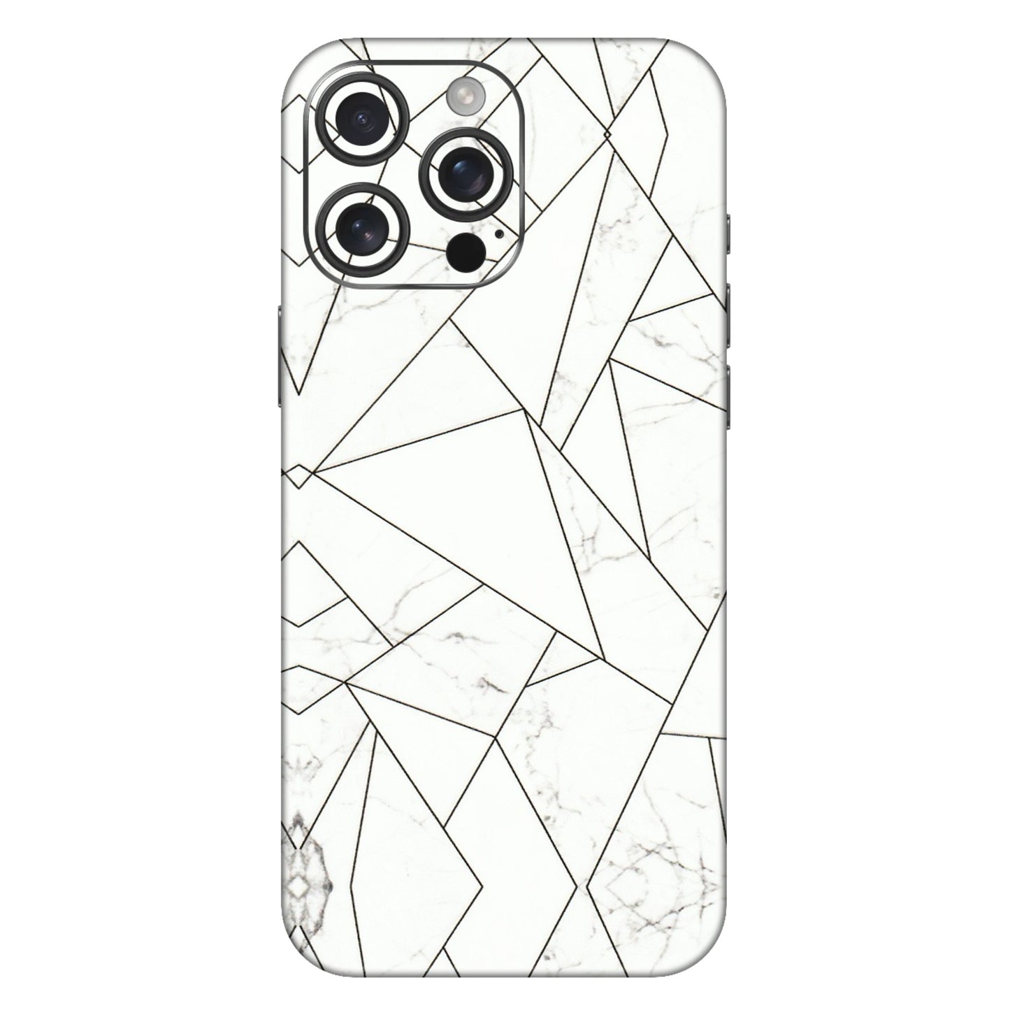 Apple iPhone Skins (All Models) - Luxury White Marble Effect - 3D Embossed Finish (L-168) iPhone 16 Pro Max